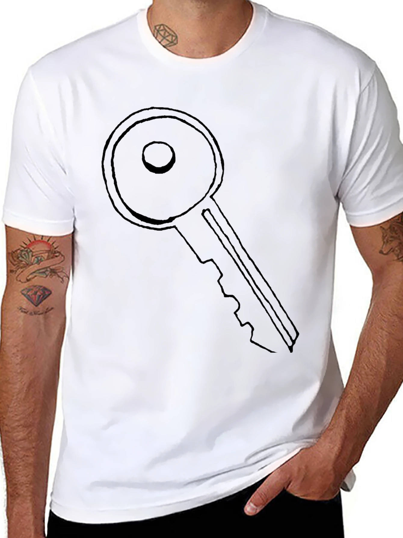 Black Key Graphic Tee - Unlock Your Style! view 8