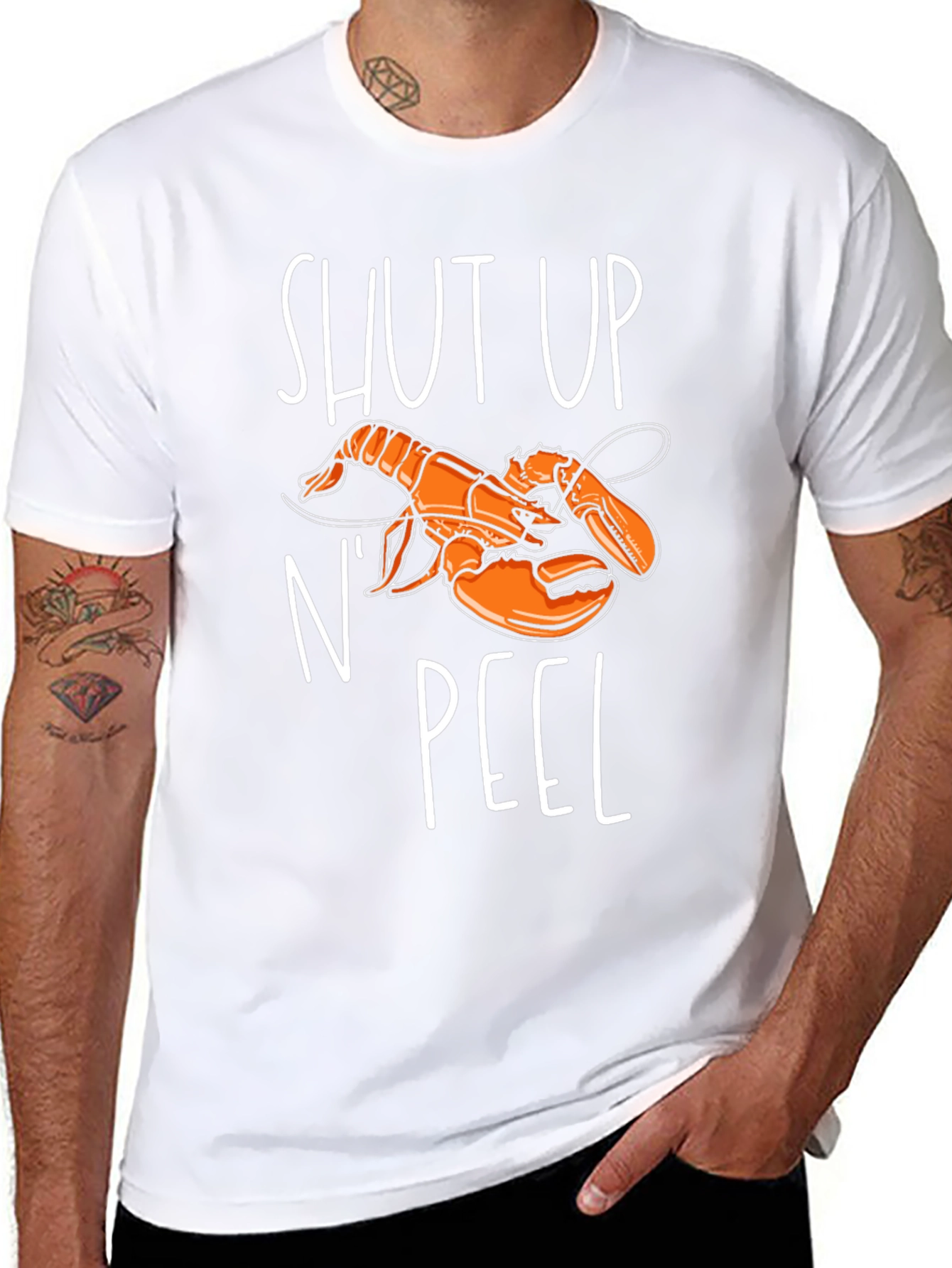 Black Shut Up N' Peel Lobster Graphic T-Shirt view 8
