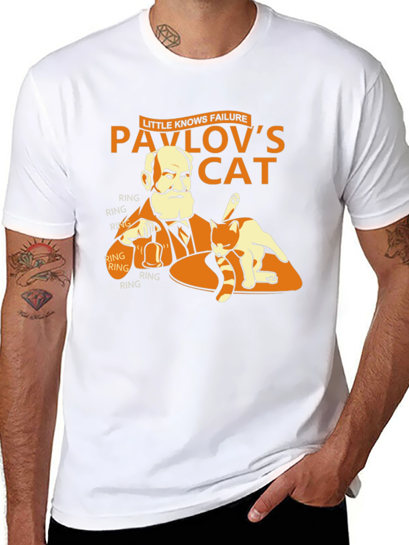Black Pavlov's Cat T-Shirt - Funny Psychology Humor Tee view 8
