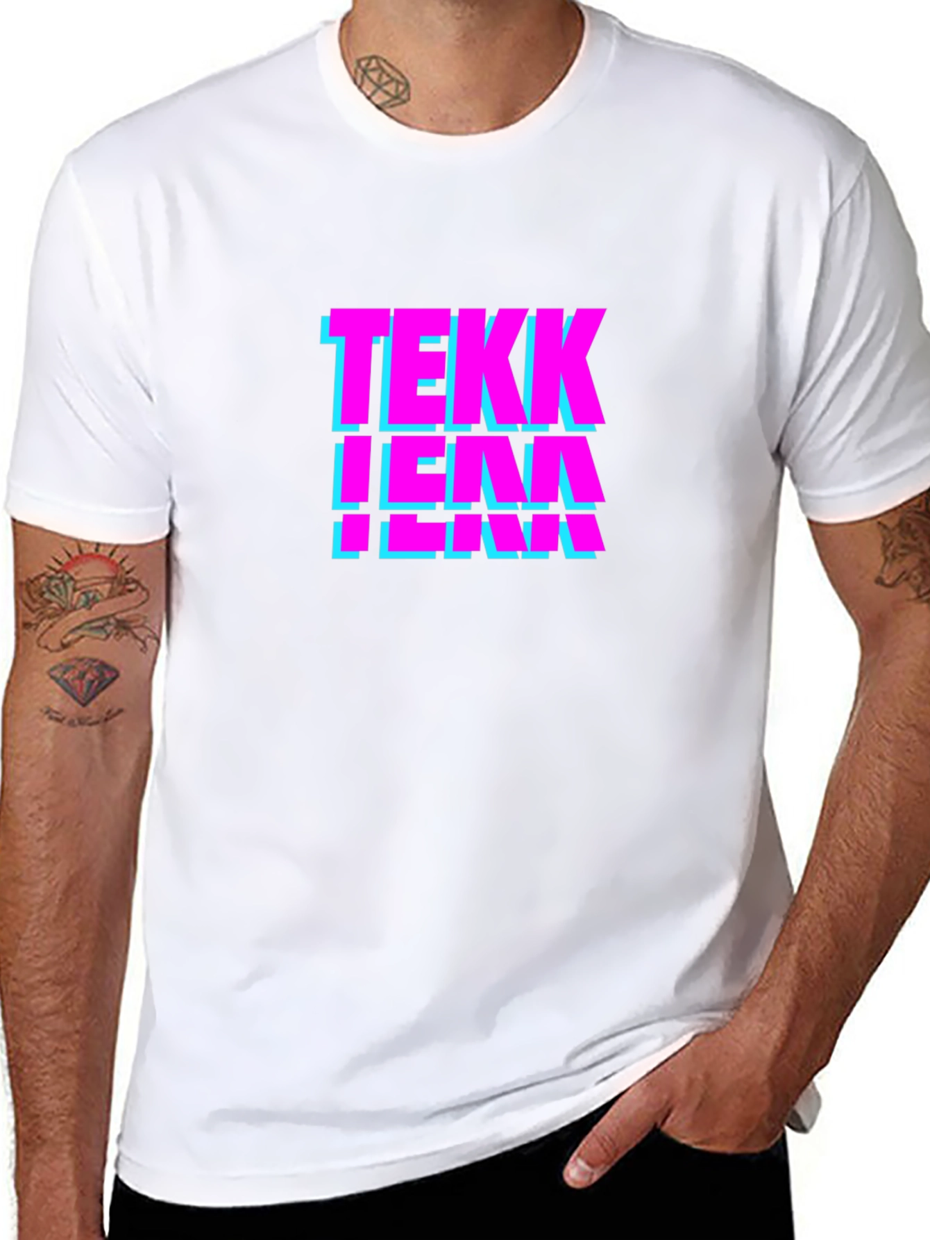 Black Tekk Tee: Retro Style Graphic T-Shirt view 8