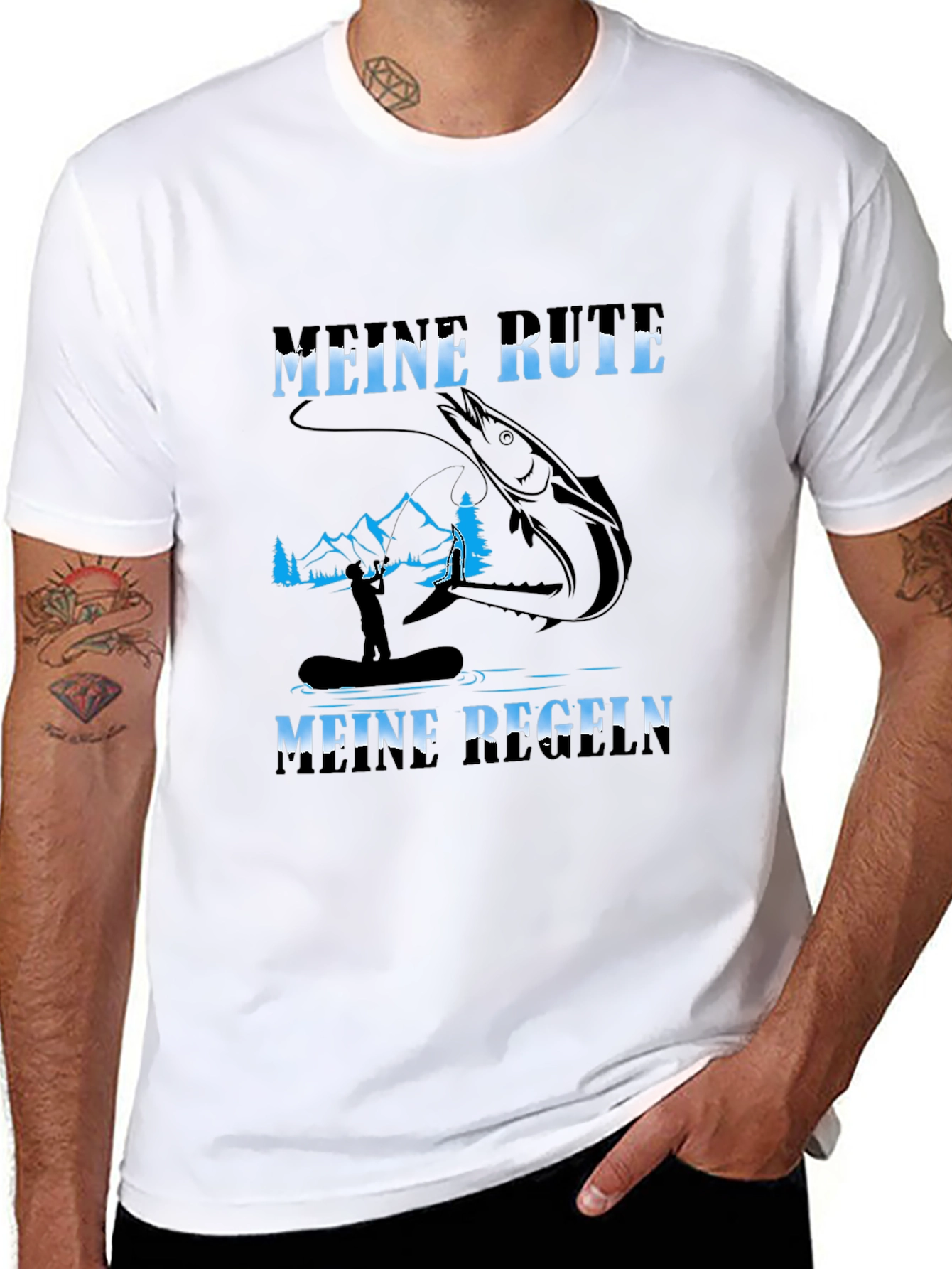 Black Fishing T-Shirt - Meine Rute Meine Regeln view 8