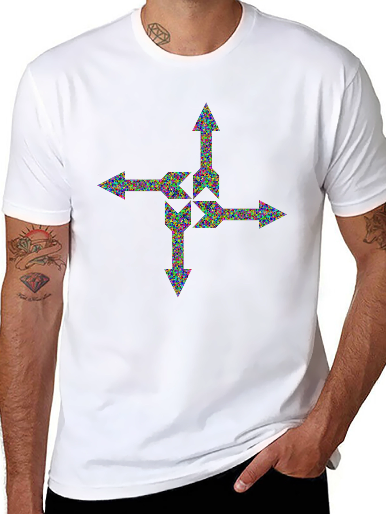 Black Abstract Arrow T-Shirt view 8