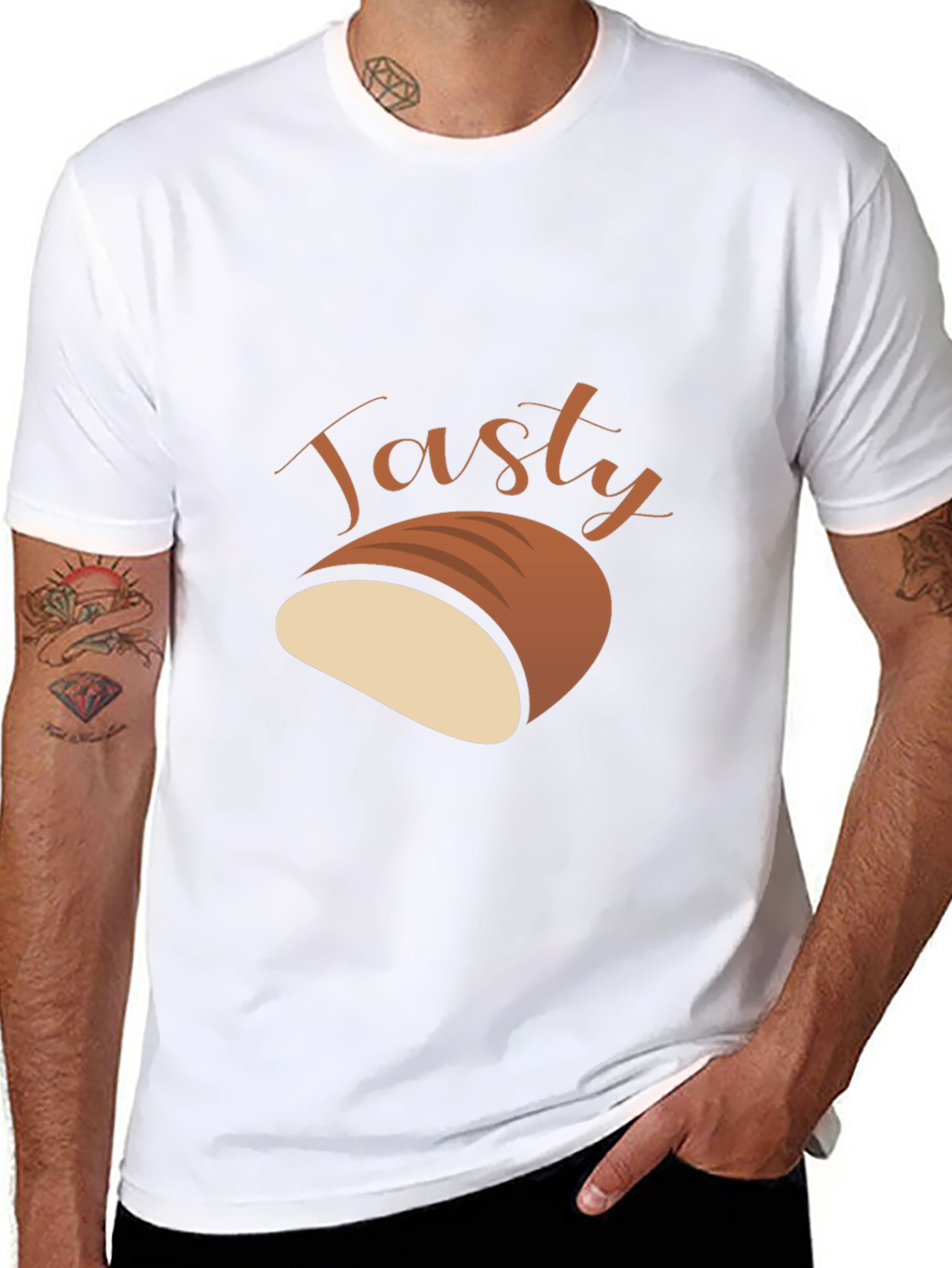 Black Tasty Bread Graphic T-Shirt - Unisex Casual Tee view 8