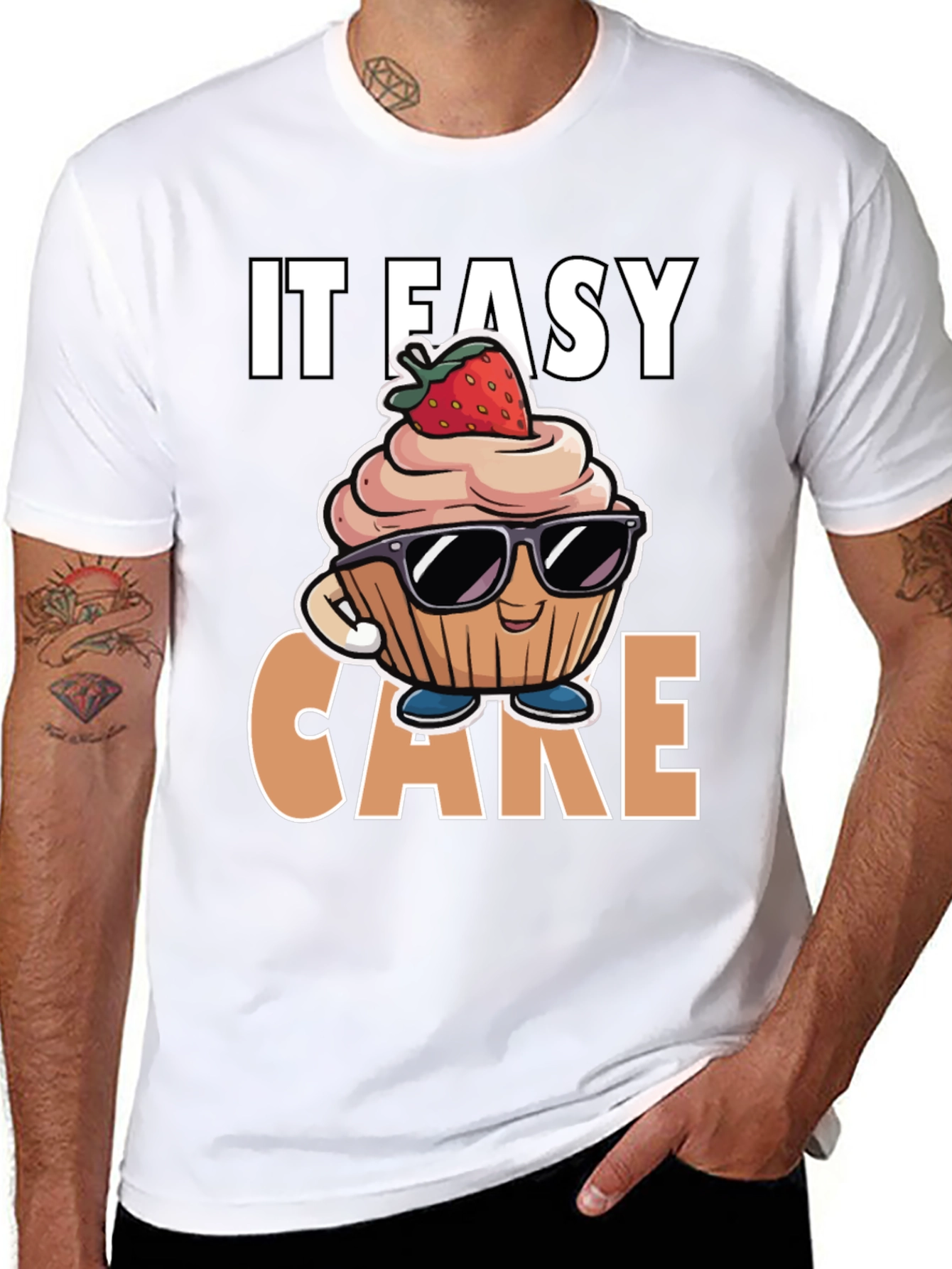 Black It Easy Cake T-Shirt view 8