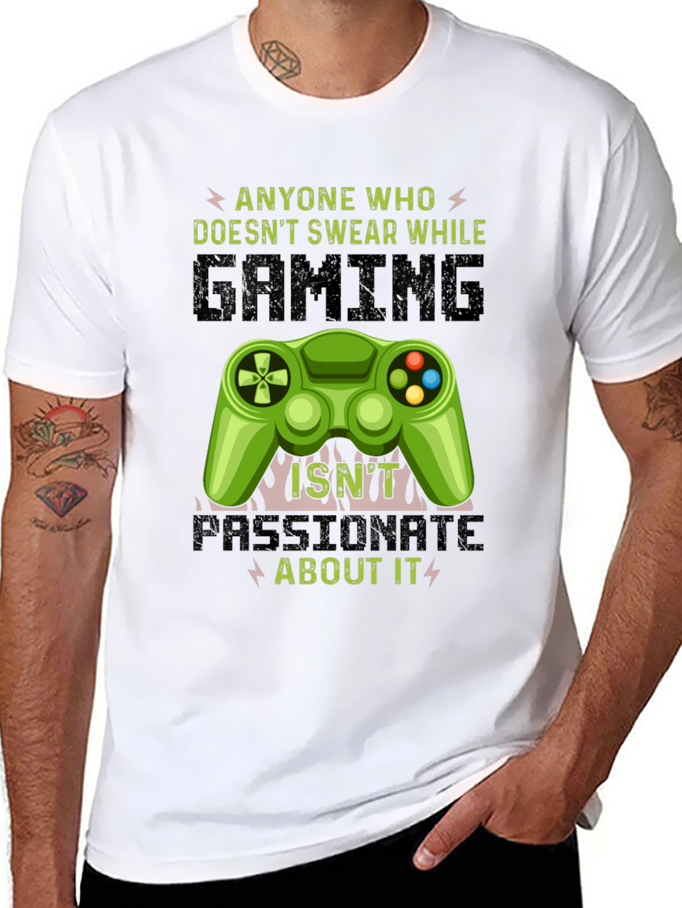 Black Gamer T-Shirt: Passionate Gaming Tee view 8