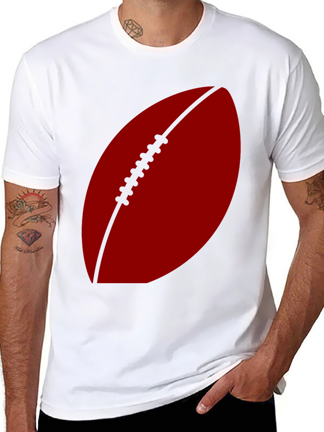 Black Football Graphic Tee - Casual Sportswear view 8