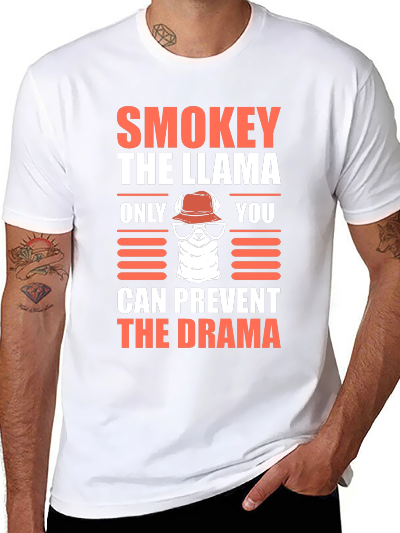 Black Smokey the Llama Tee - Prevent The Drama T-Shirt view 8