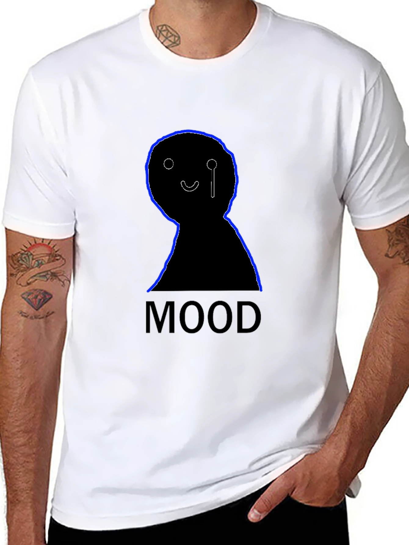 Black Mood Graphic Tee - Black Cotton T-Shirt view 8