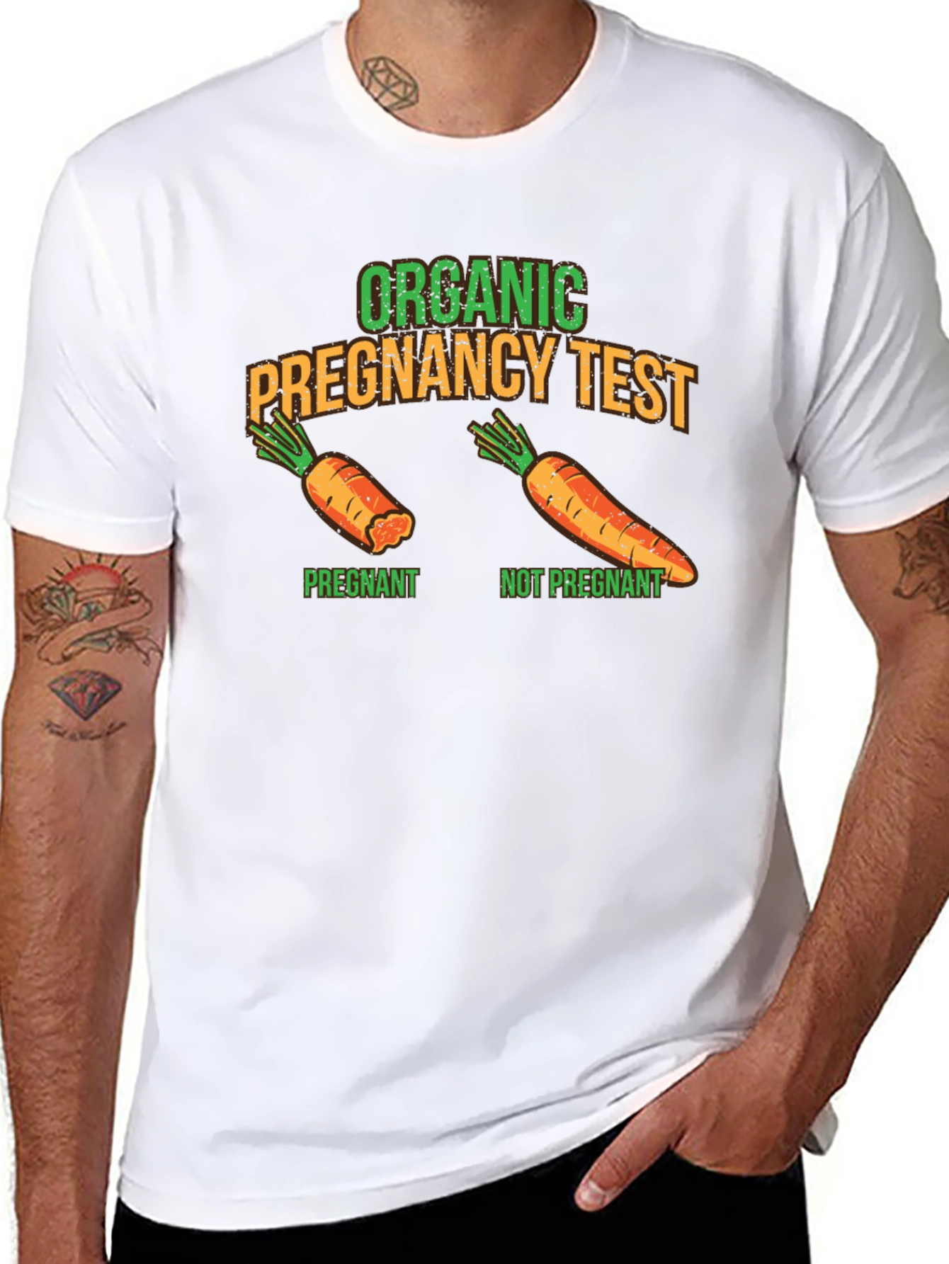Black Funny Organic Pregnancy Test T-Shirt view 8
