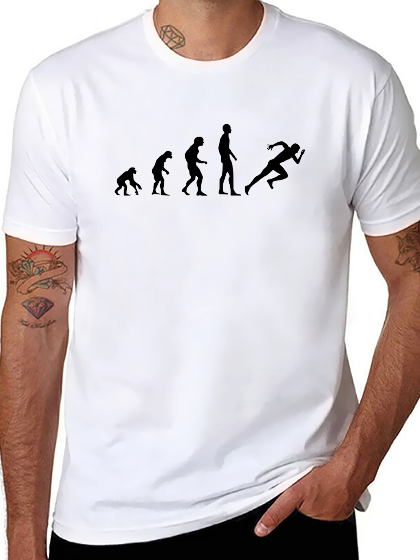 Evolution of Running Black Graphic Tee - 8