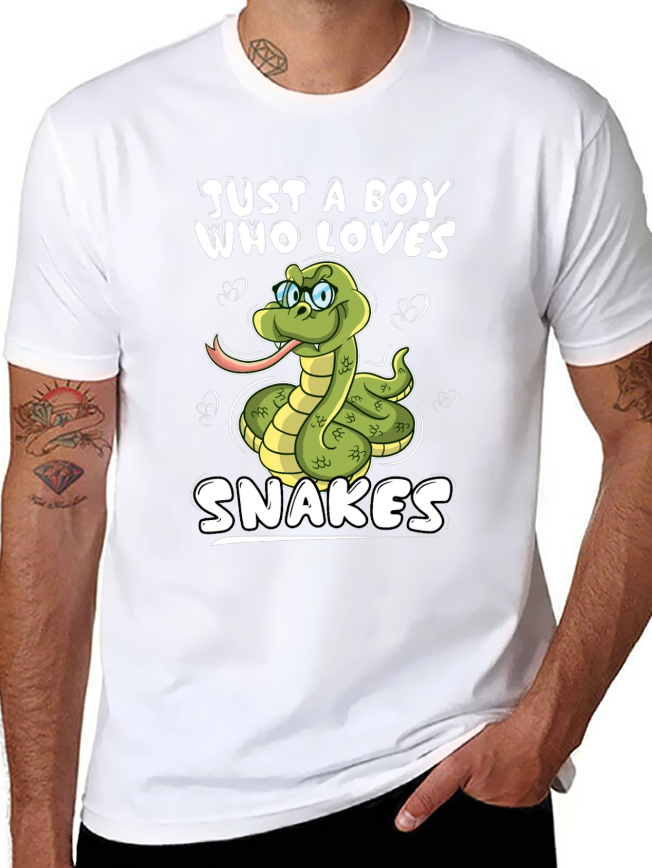 Black Boy Who Loves Snakes Graphic T-Shirt view 8