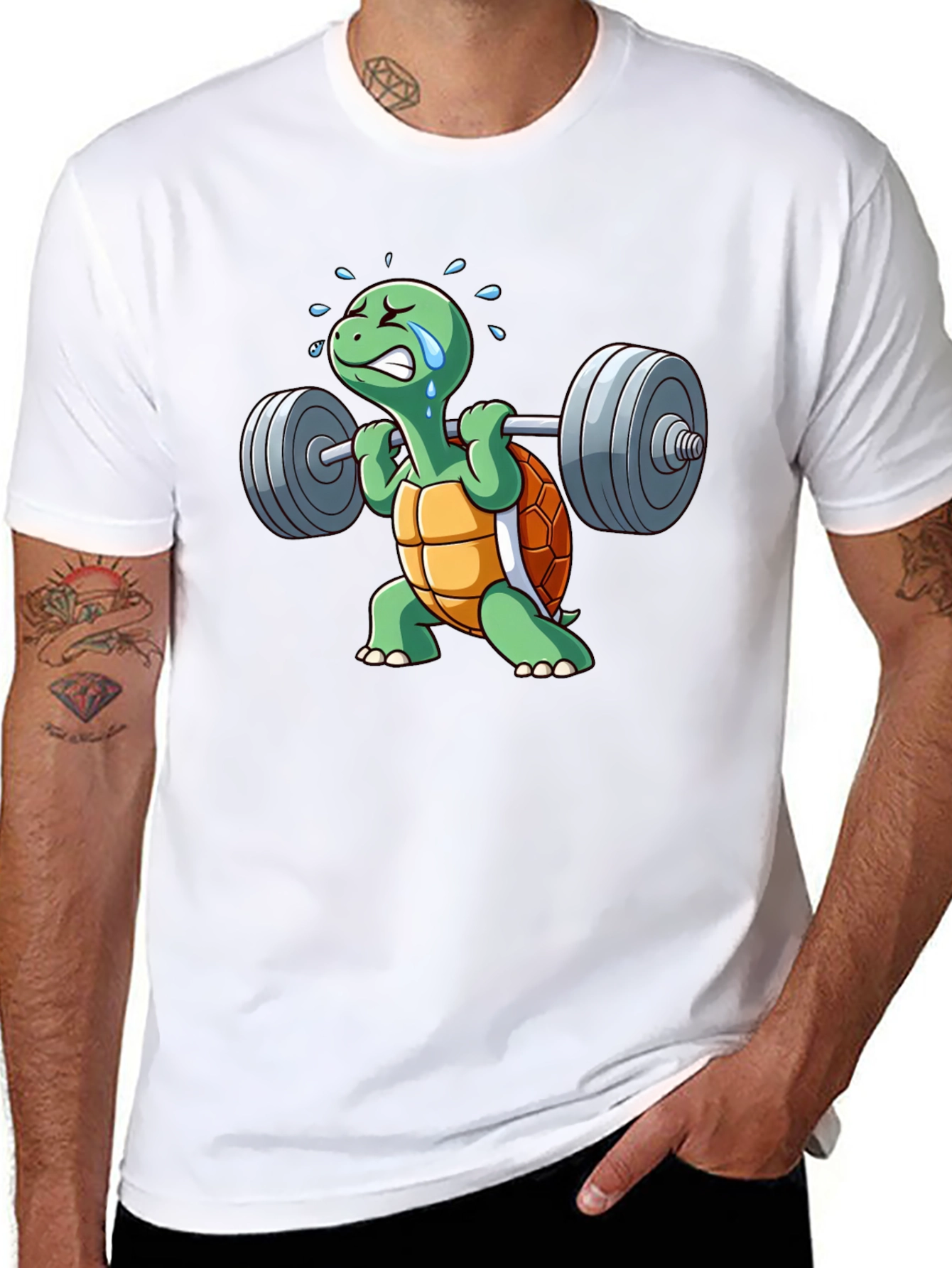 Black Turtle Gym T-Shirt - Funny Weightlifting Design view 8