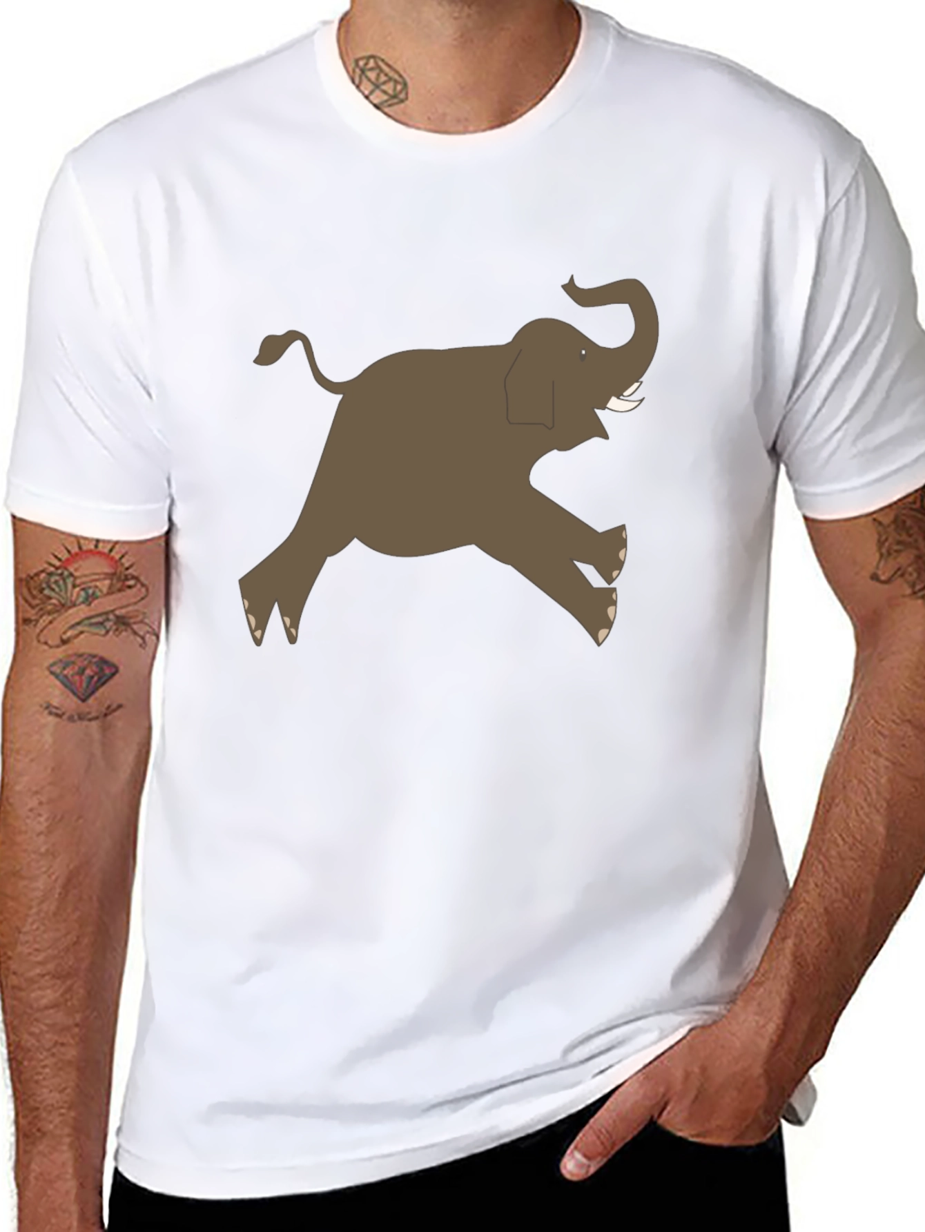 Black Elephant Graphic Tee - Men's Black T-Shirt view 8