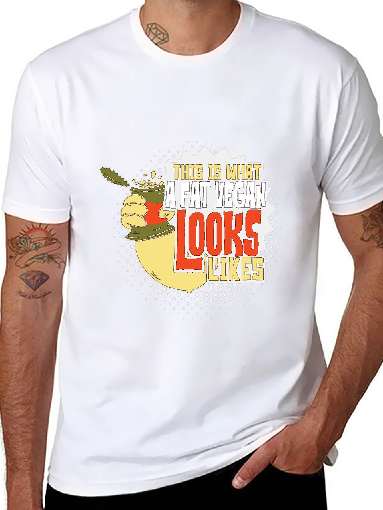 Funny Vegan T-Shirt - This Is What a Fat Vegan Looks Like Tee - 8