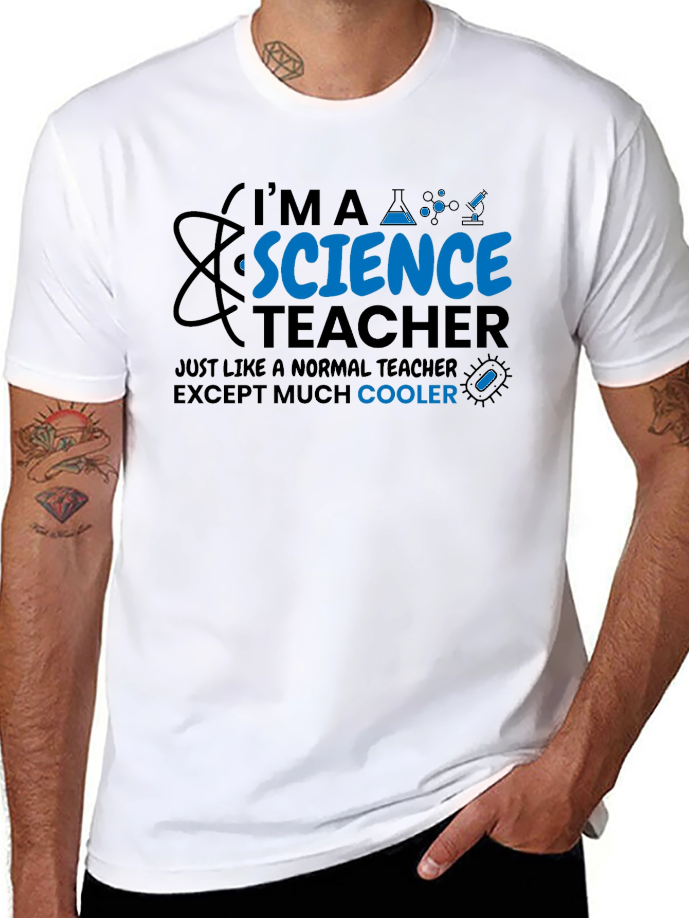 Black Science Teacher Cool T-Shirt view 8