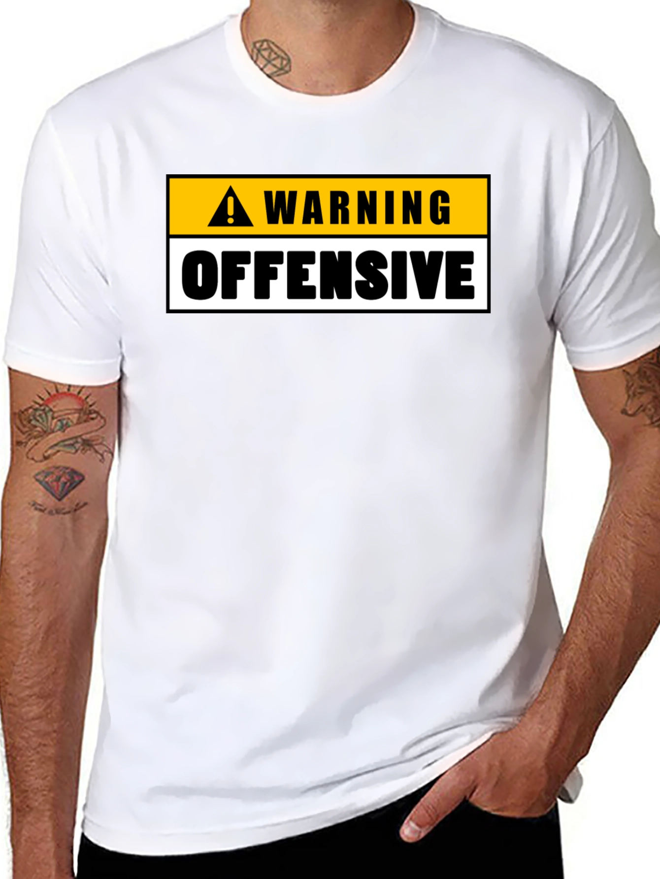 Black Warning Offensive Graphic Tee view 8