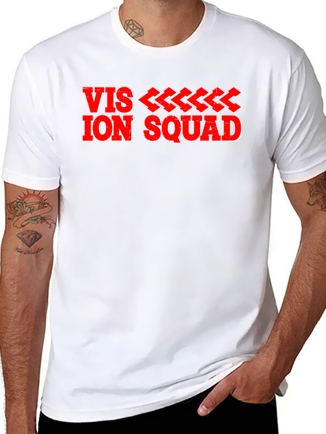Black Vision Squad Graphic Tee - Cool Black Shirt view 8