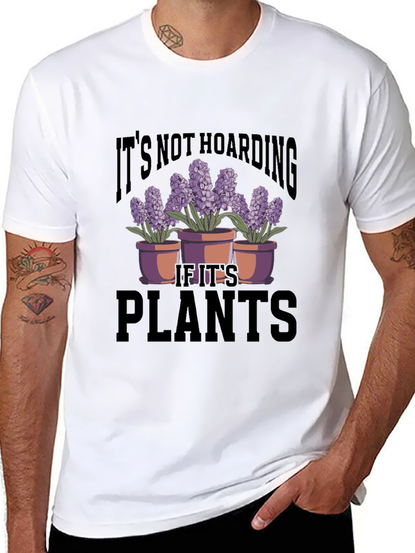 Black Plant Lover T-Shirt - It's Not Hoarding view 8