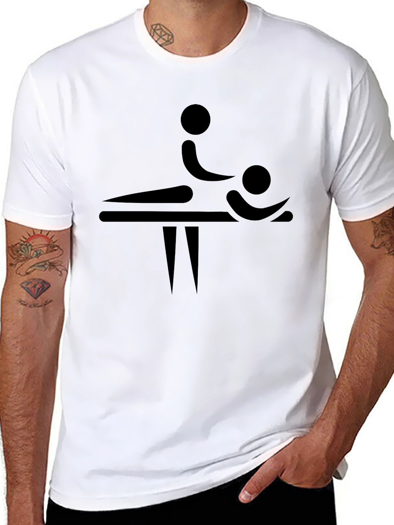 Black Massage Therapist T-Shirt - Black Graphic Tee view 8