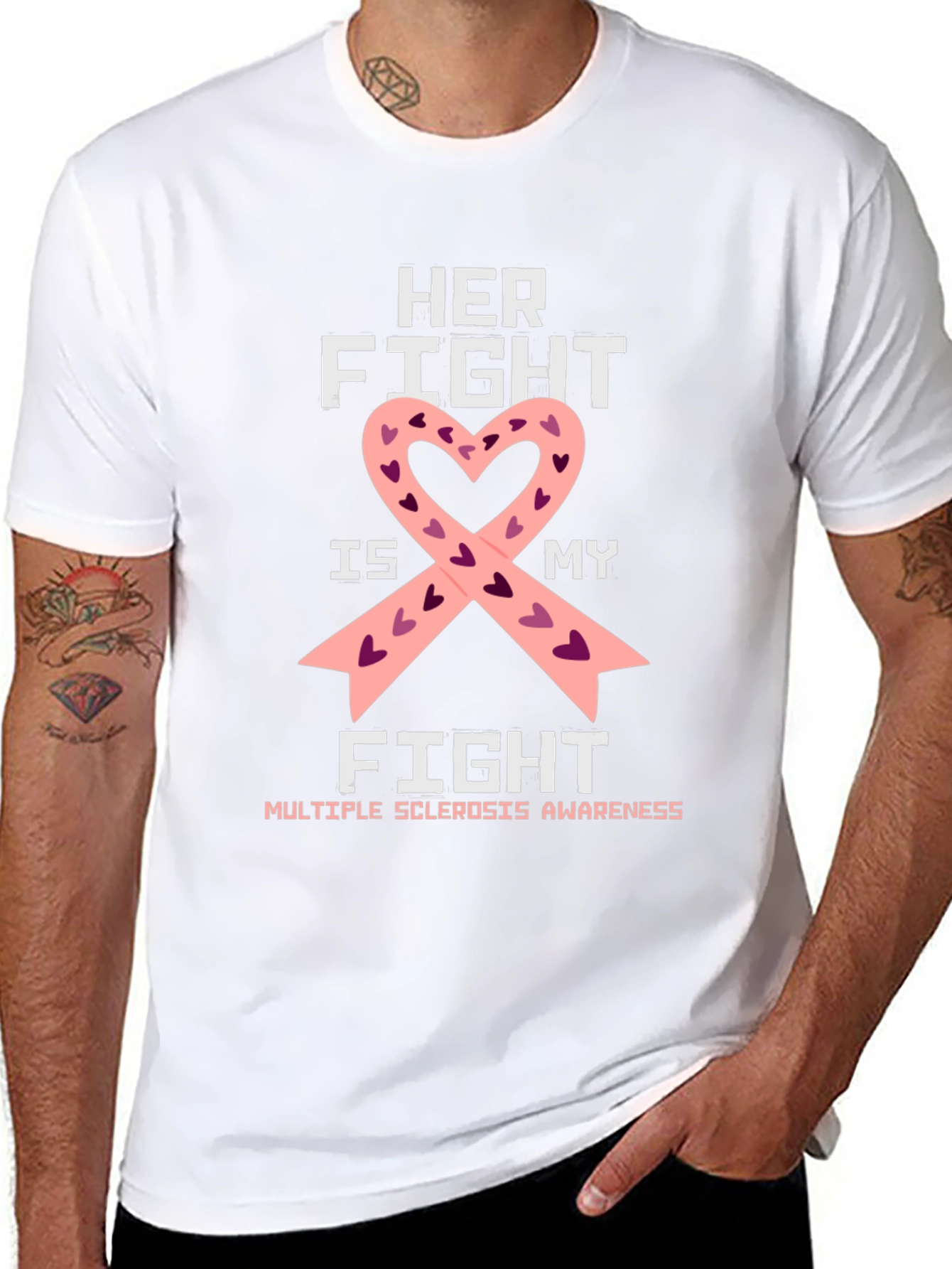 Black Her Fight Is My Fight Awareness T-Shirt view 8