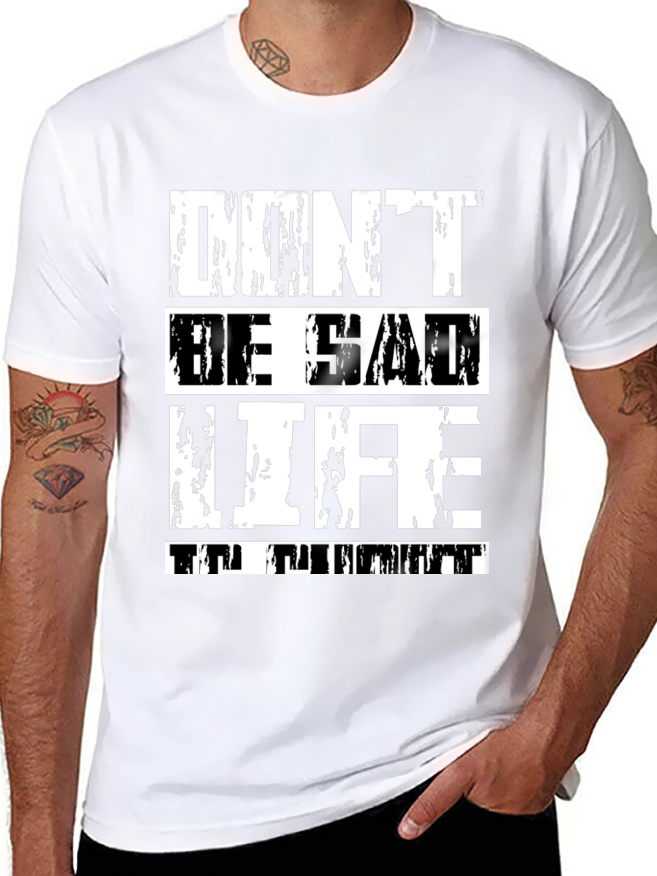 Black Don't Be Sad Life Is Great Graphic Tee view 8