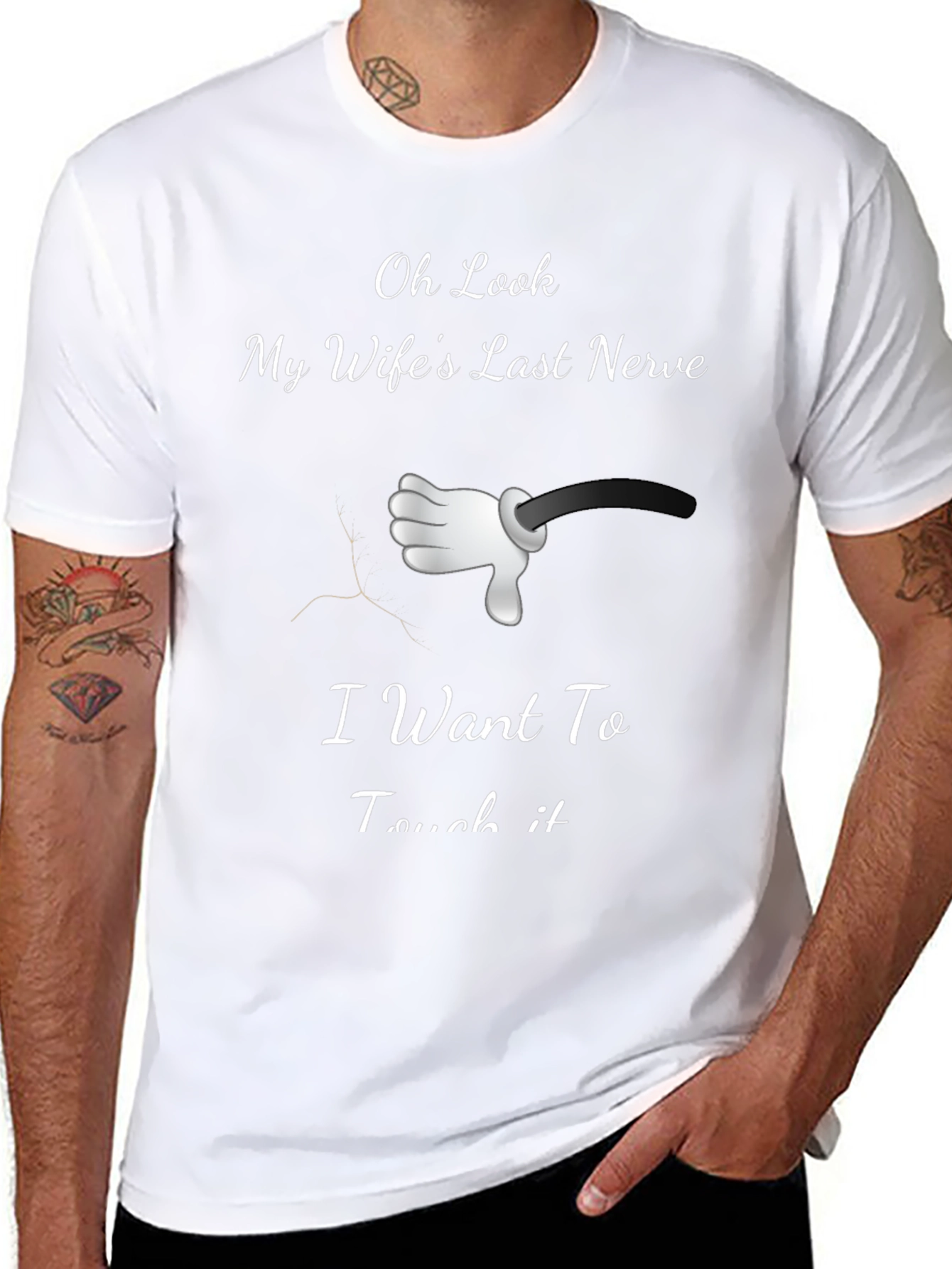 Black Humorous "My Wife's Last Nerve" Graphic Tee view 8