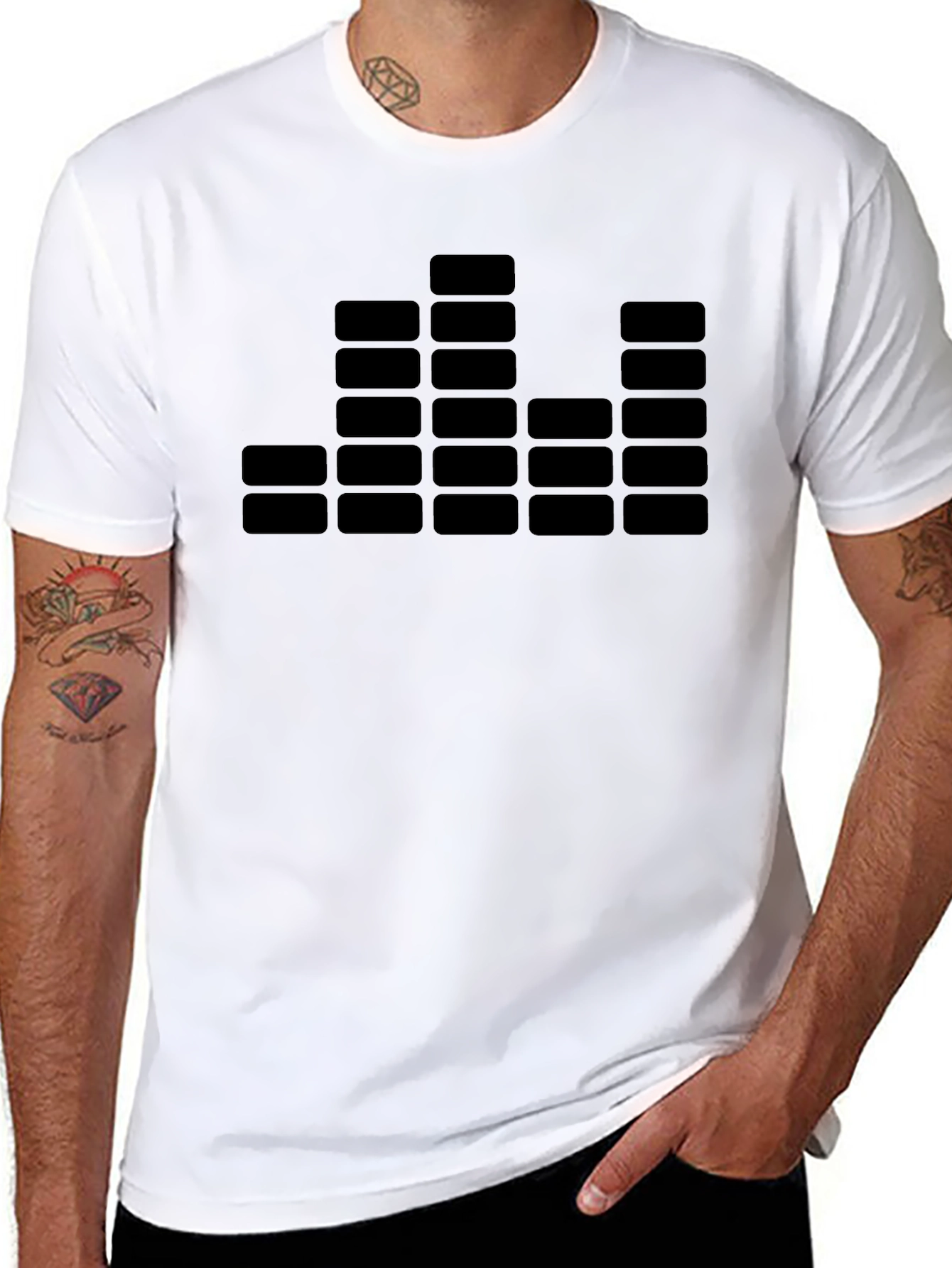 Black EQ Graphic Tee - Black Graphic Print Shirt view 8