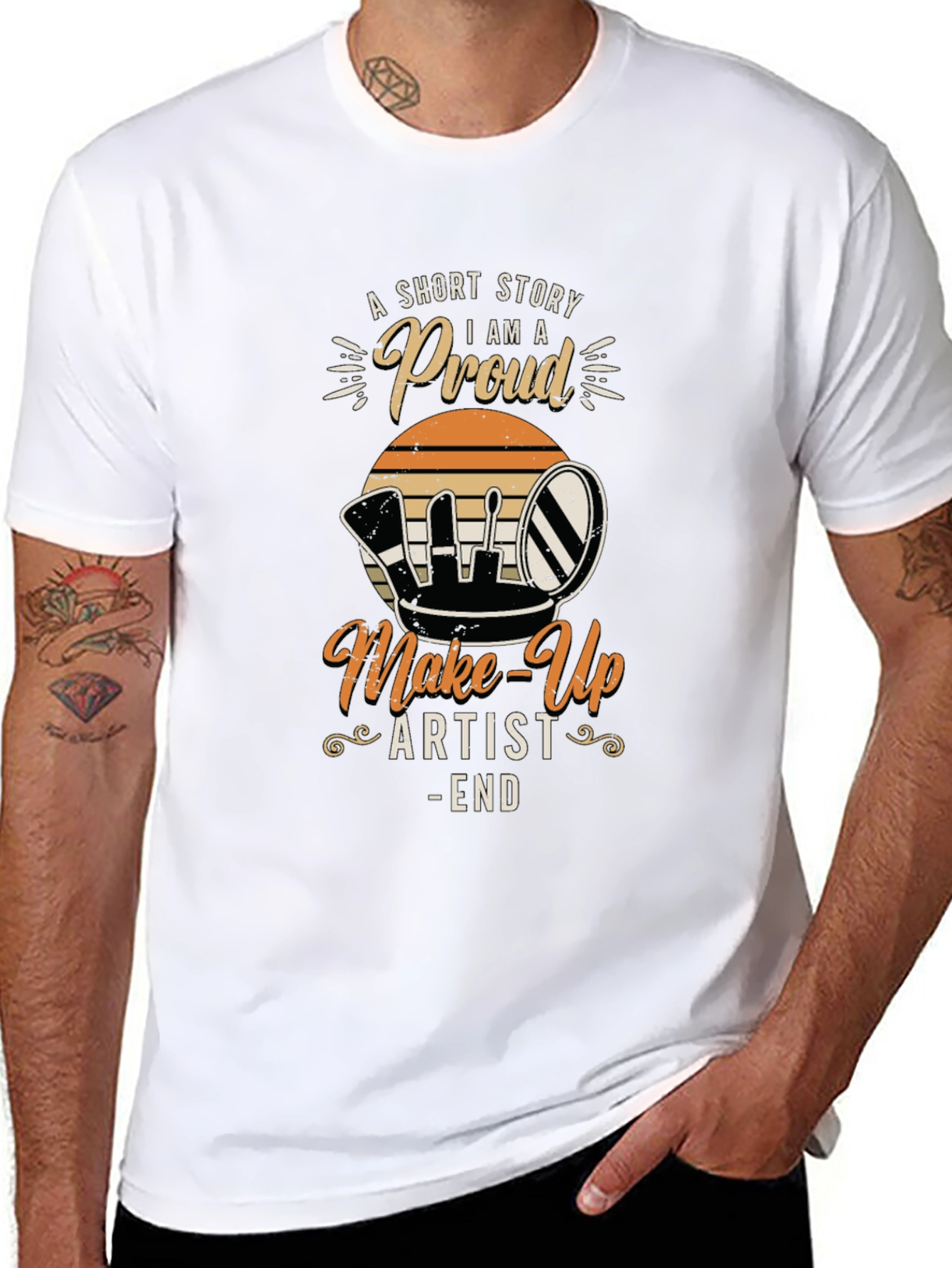 Black Proud Makeup Artist Short Story T-Shirt view 8