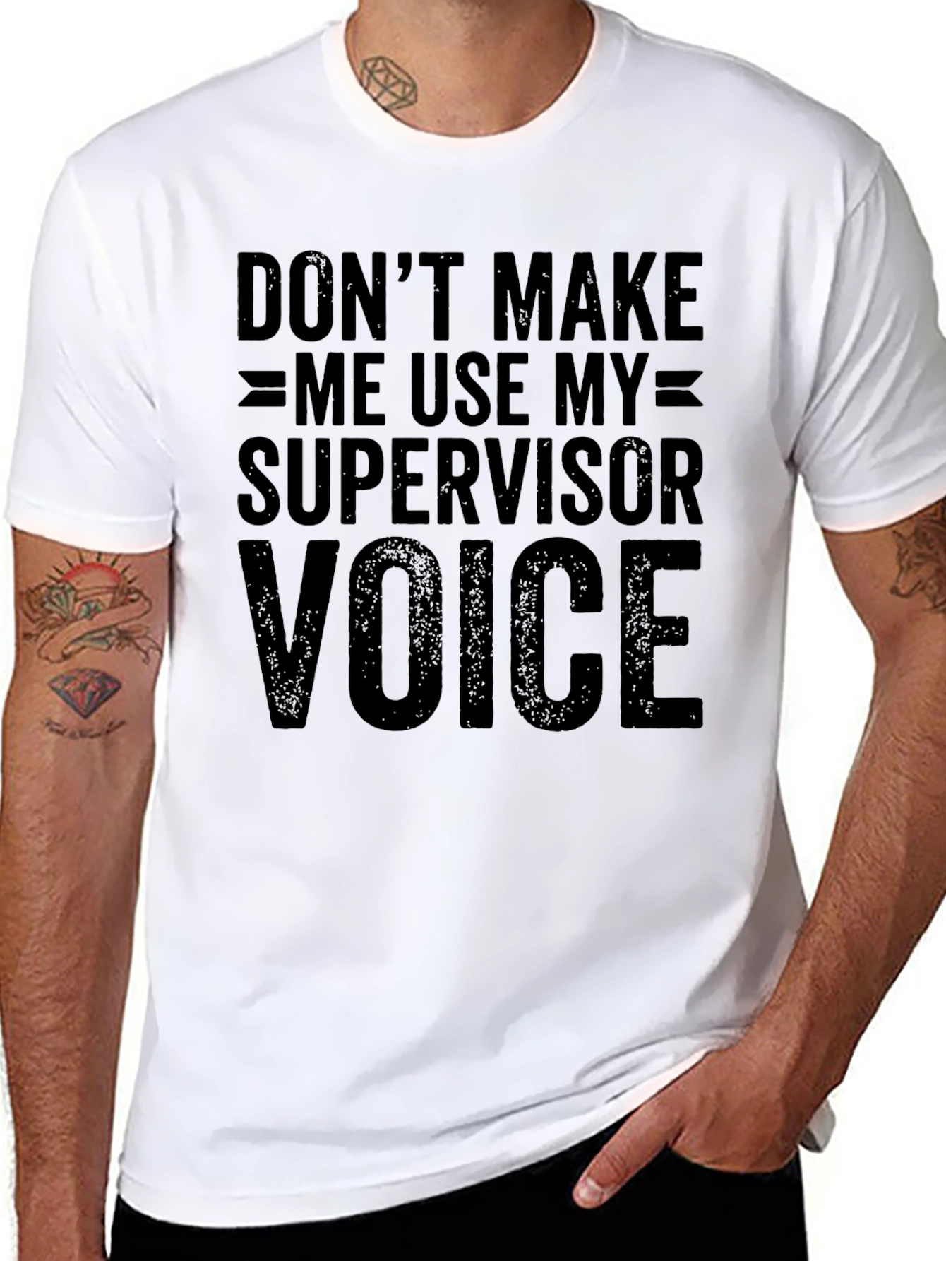 Black Supervisor Voice T-Shirt - Funny Warning Tee view 8