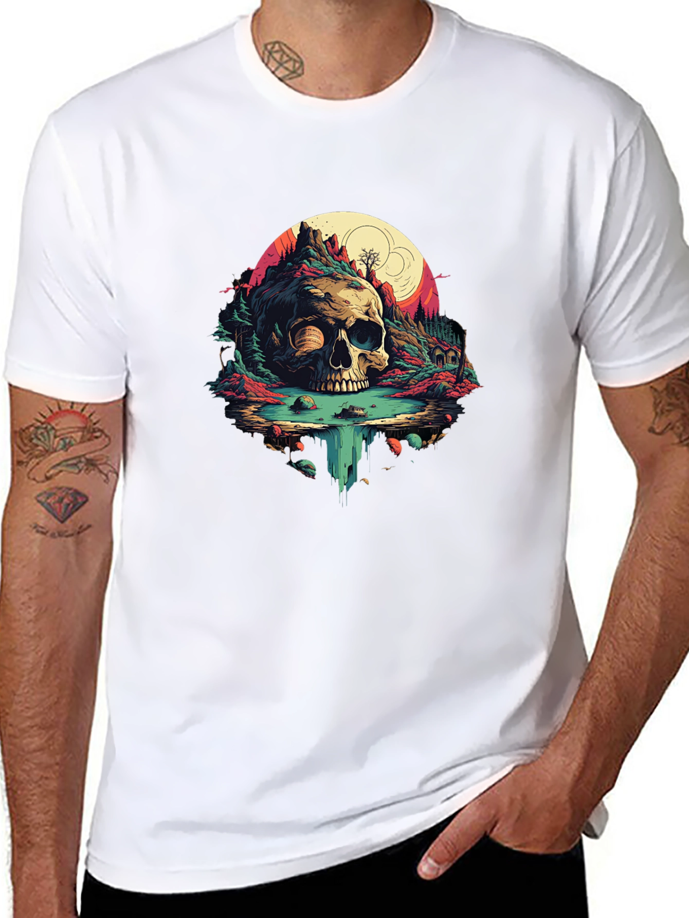 Black Skull Island Graphic Tee - Vibrant Design view 8