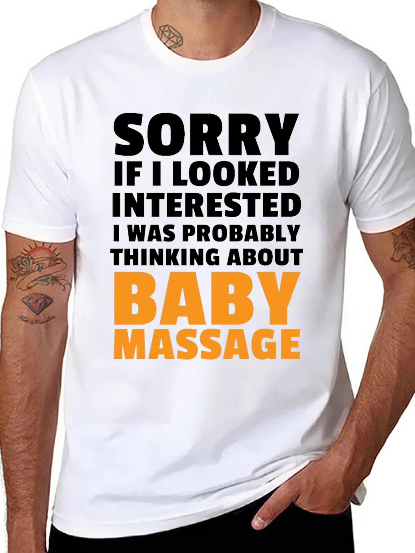 Black Baby Massage Funny Graphic T-Shirt view 8