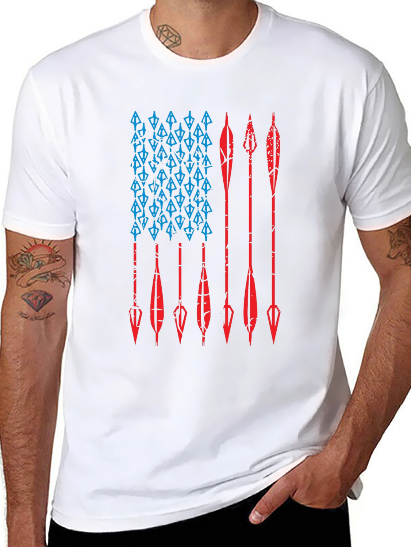 Black American Flag Arrow Graphic Tee - Hunting Pride view 8