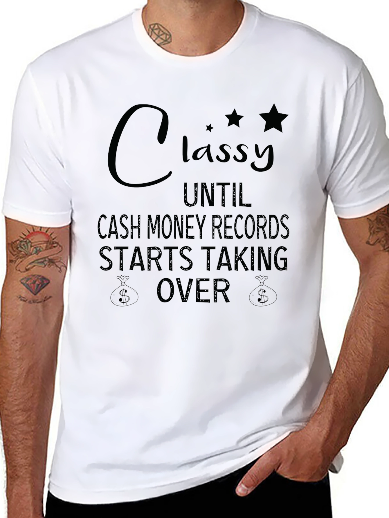 Black Classy Cash Money Records Graphic T-Shirt view 8