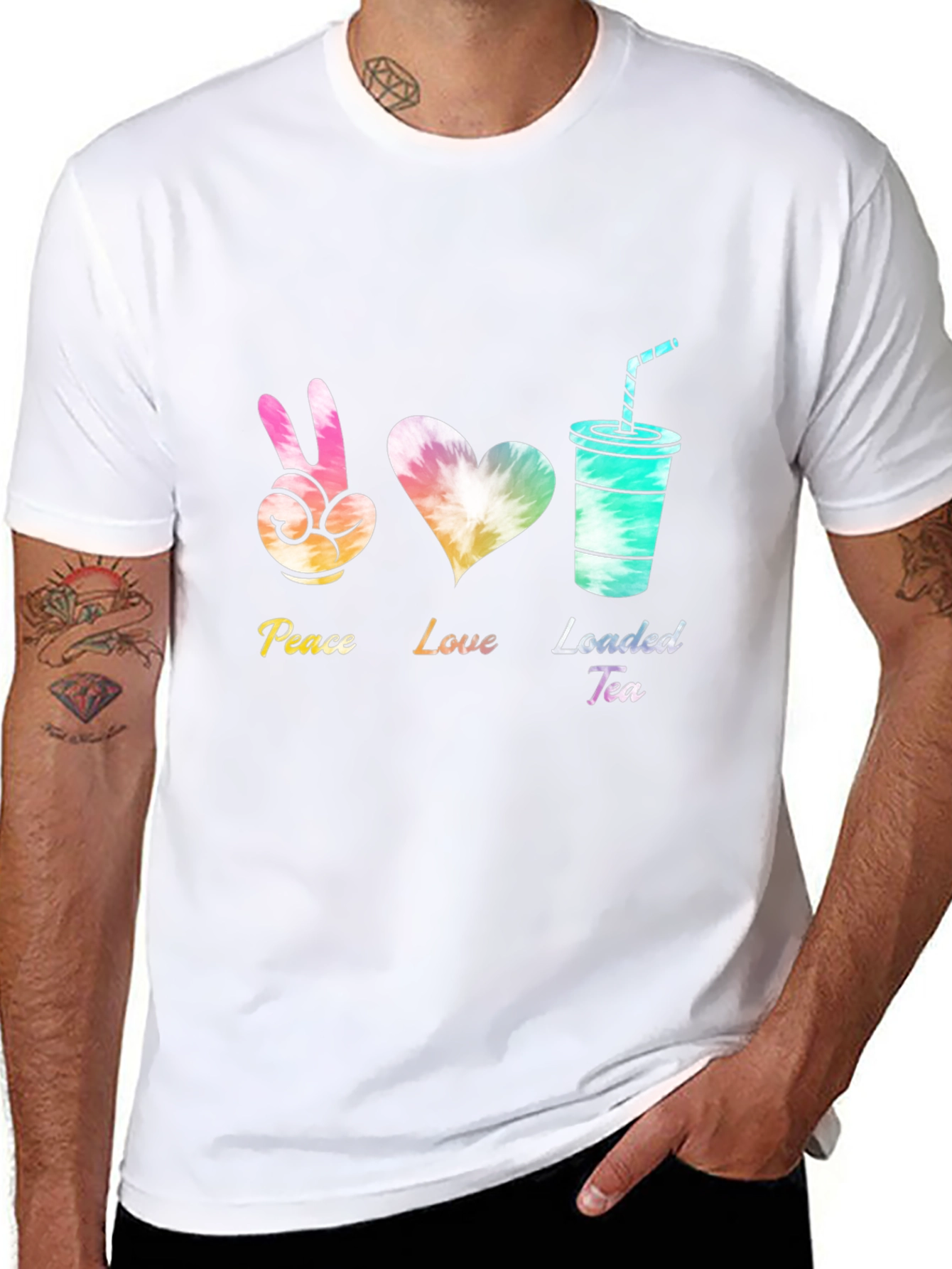 Black Peace Love Loaded Tea Black T-Shirt view 8