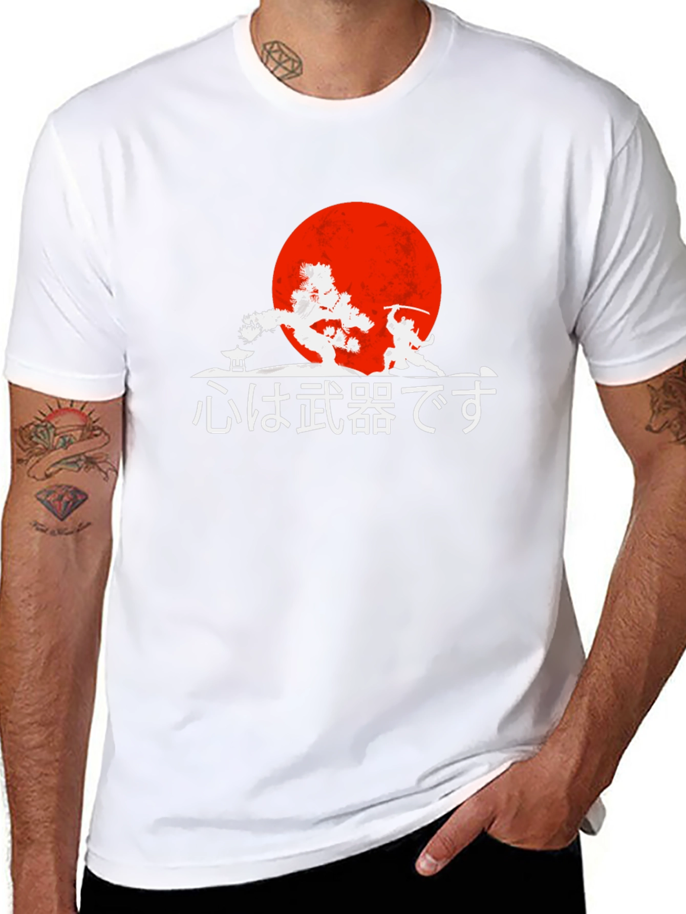 Black Samurai Warrior Graphic Tee - Japanese Art T-Shirt view 8