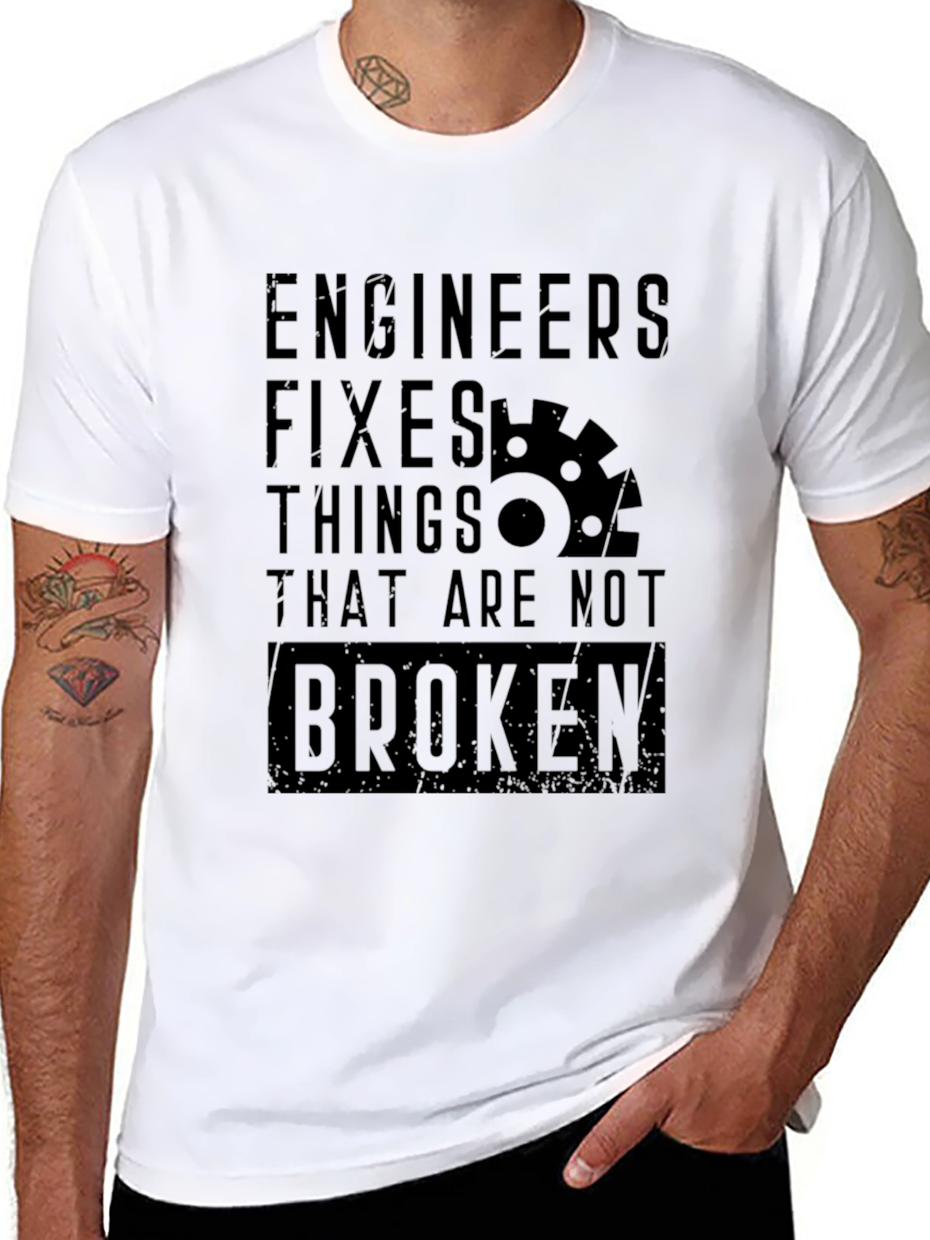 Black Engineer Fixes T-Shirt - Funny Engineering Humor view 8