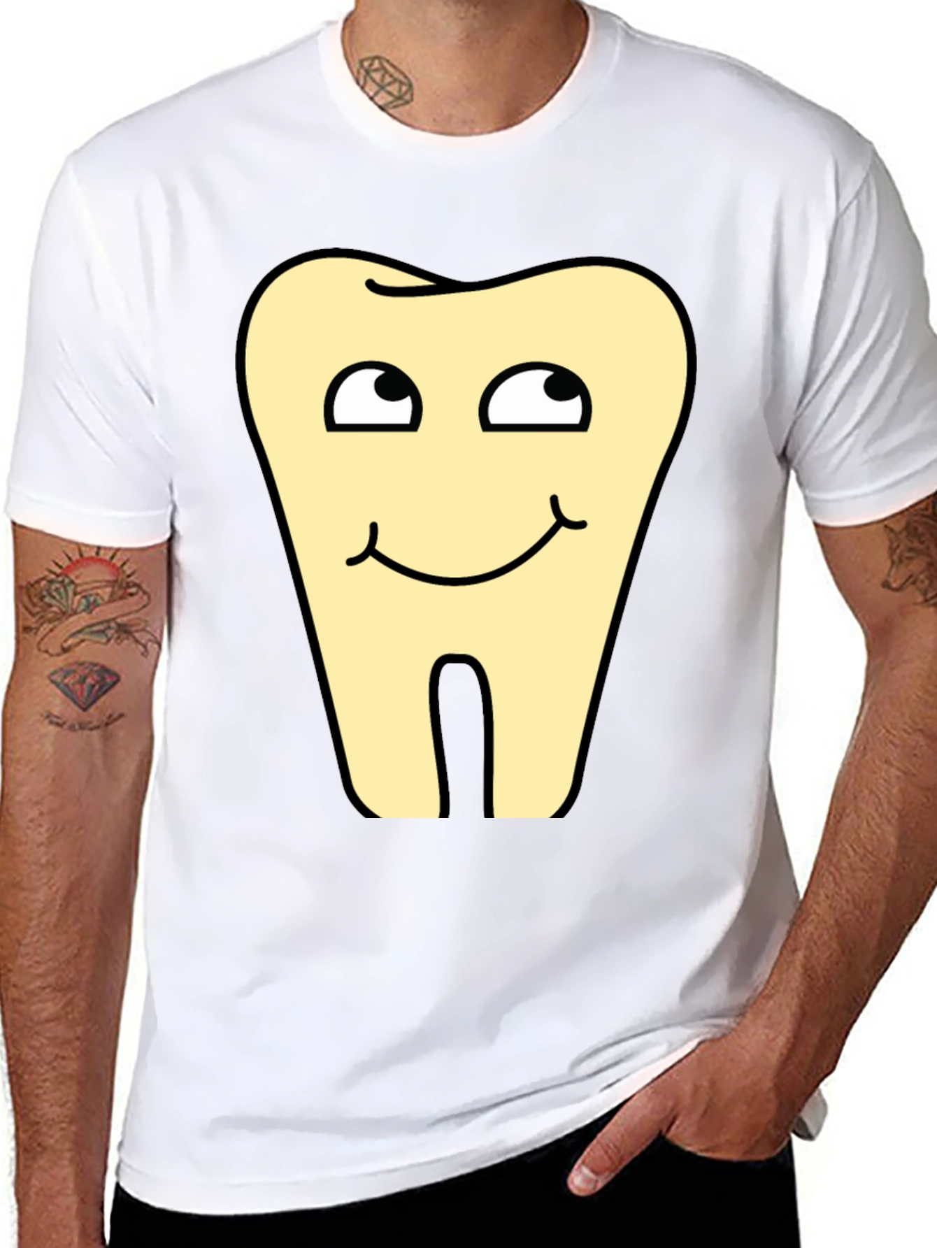 Black Funny Tooth Graphic Tee - Dentist Humor Shirt view 8