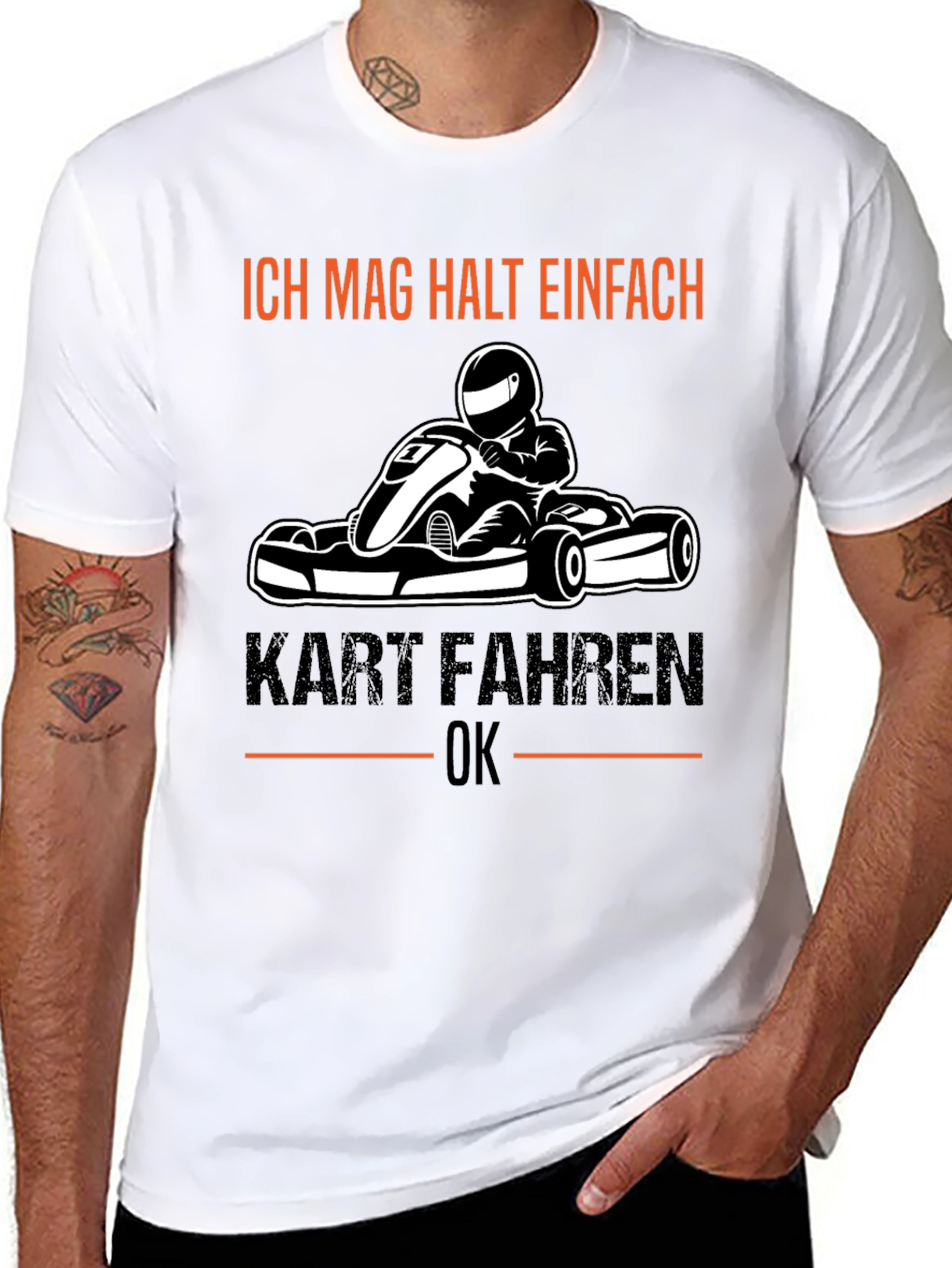 Black Kart Racing T-Shirt - "Ich Mag Halt Einfach Kart Fahren OK" view 8