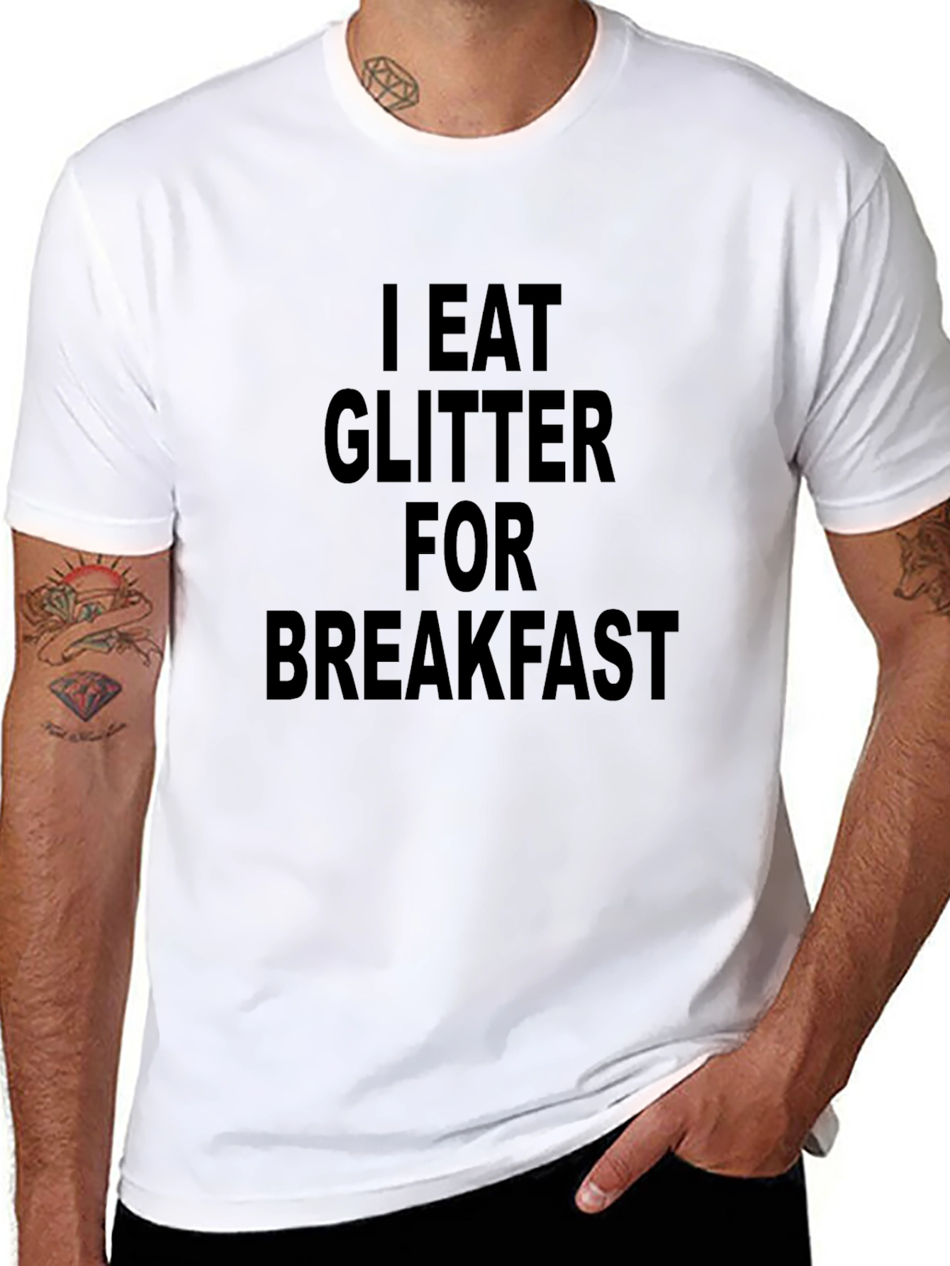 Black I Eat Glitter For Breakfast Graphic T-Shirt view 8