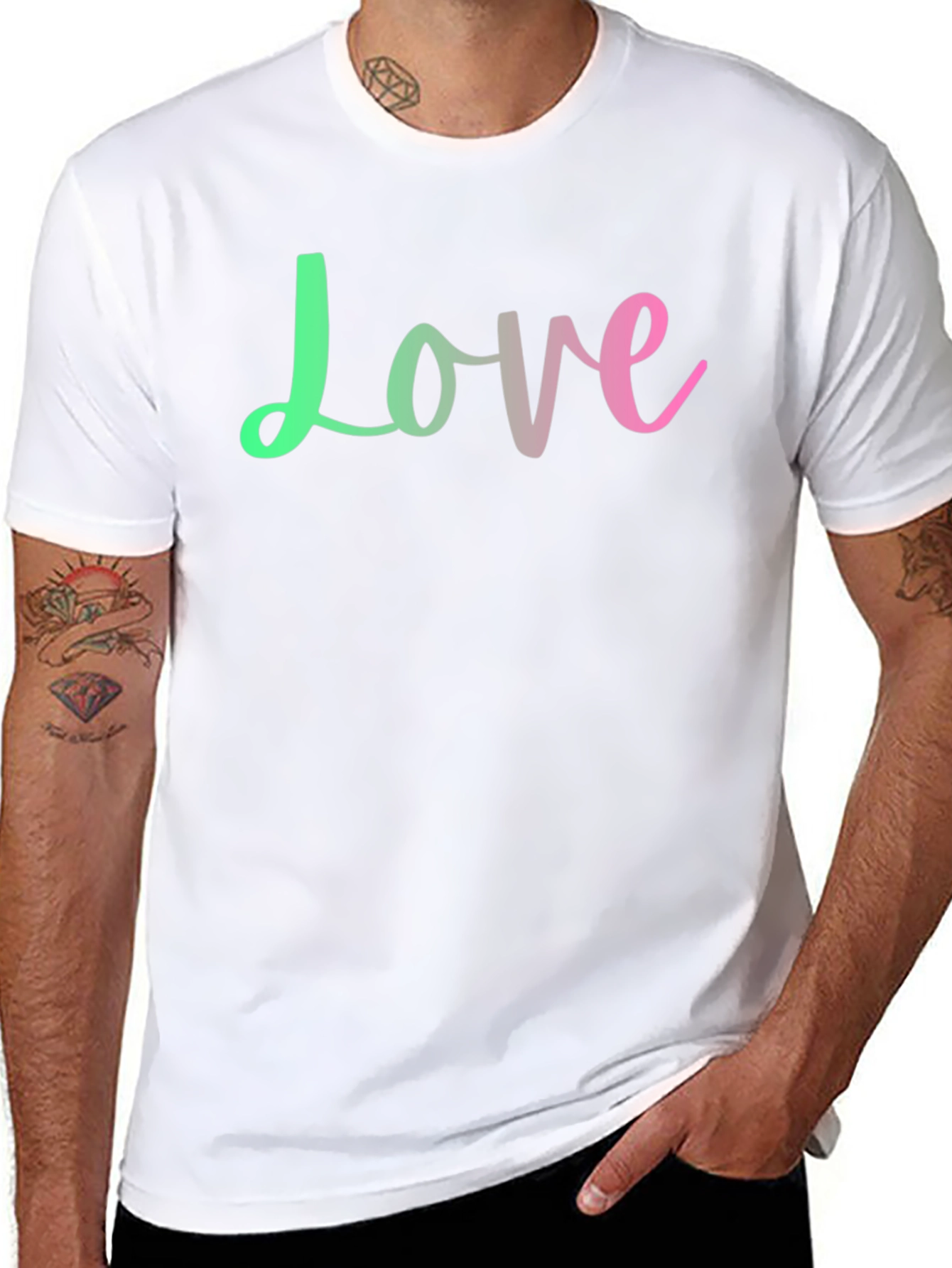 Black Love Graphic Black T-Shirt view 8