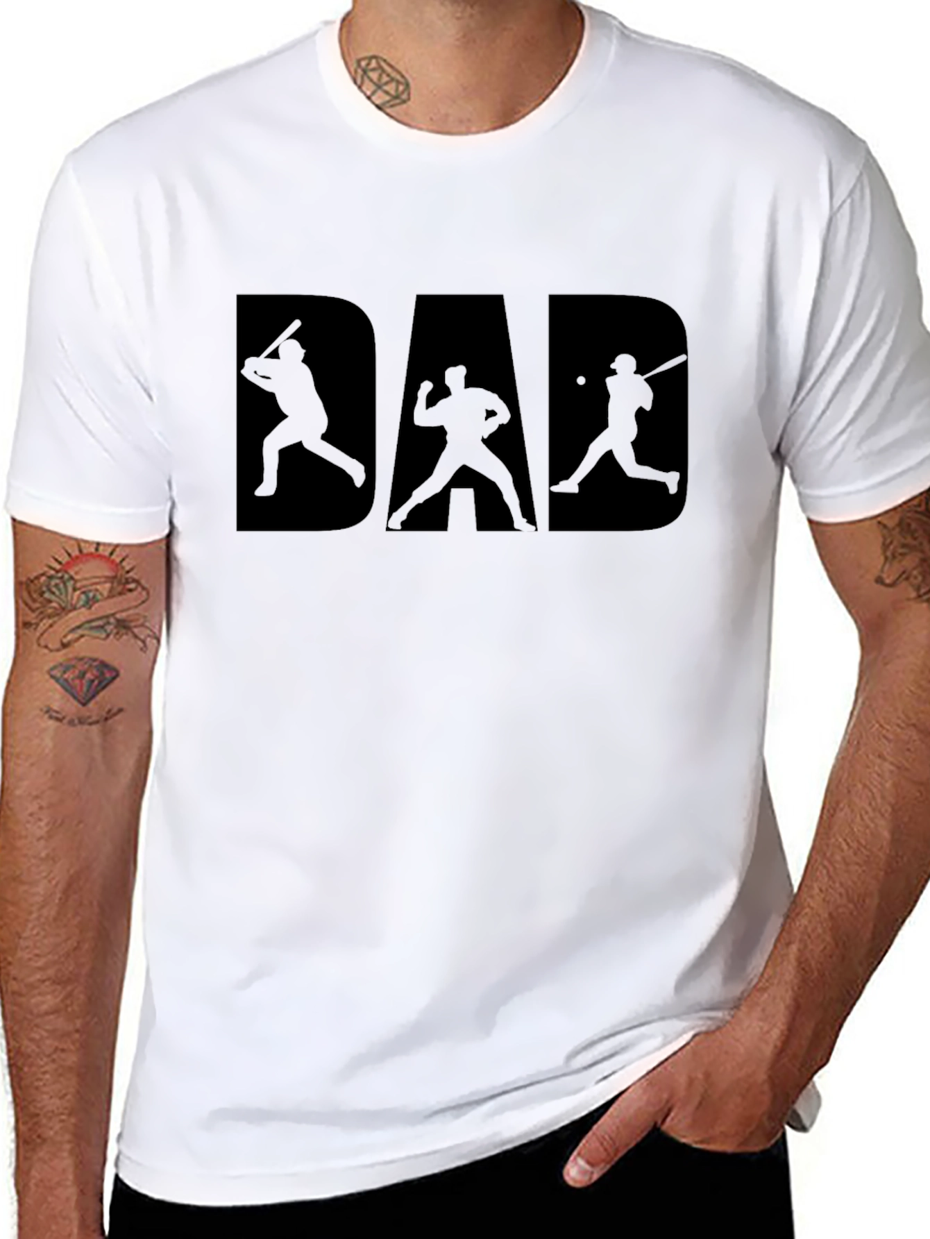 Black Baseball Dad T-Shirt - Father's Day Gift view 8