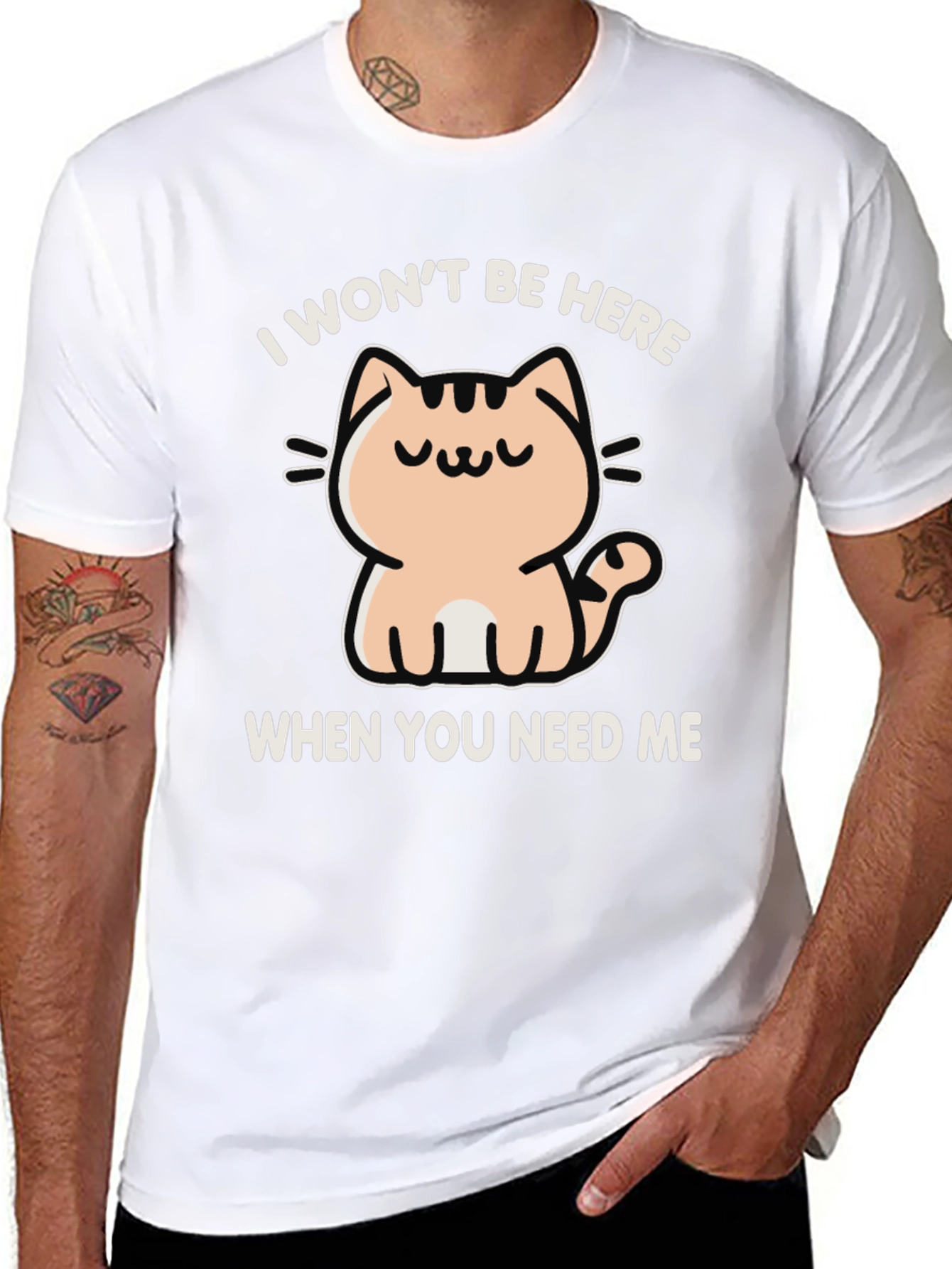 Black Cat Lover Tee: I Won't Be Here Graphic T-Shirt view 8
