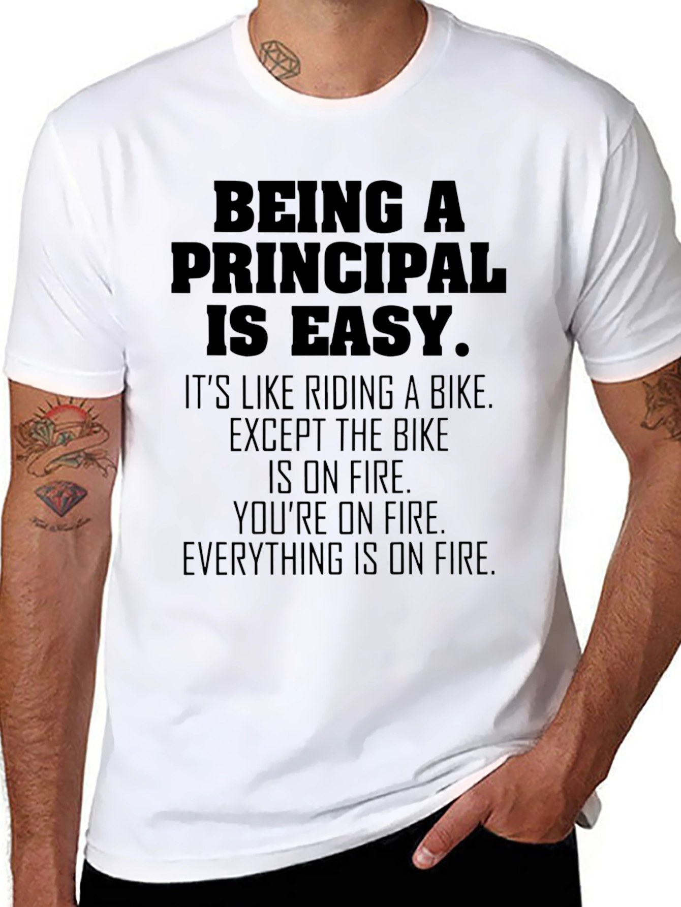 Black Being a Principal Is Easy T-Shirt view 8