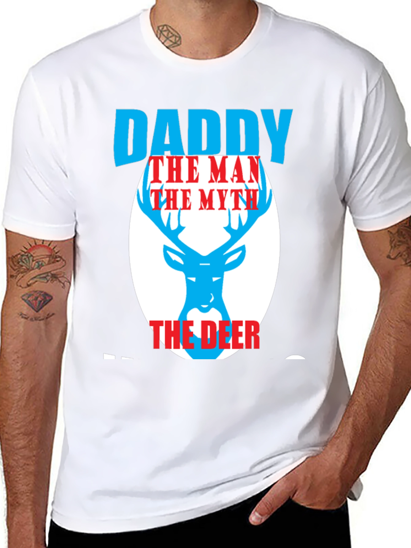 Black Daddy the Man the Myth the Deer Graphic Tee view 8