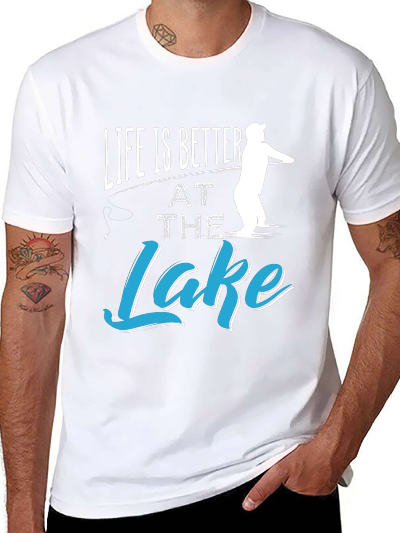 Black Life is Better at the Lake Fishing T-Shirt view 8