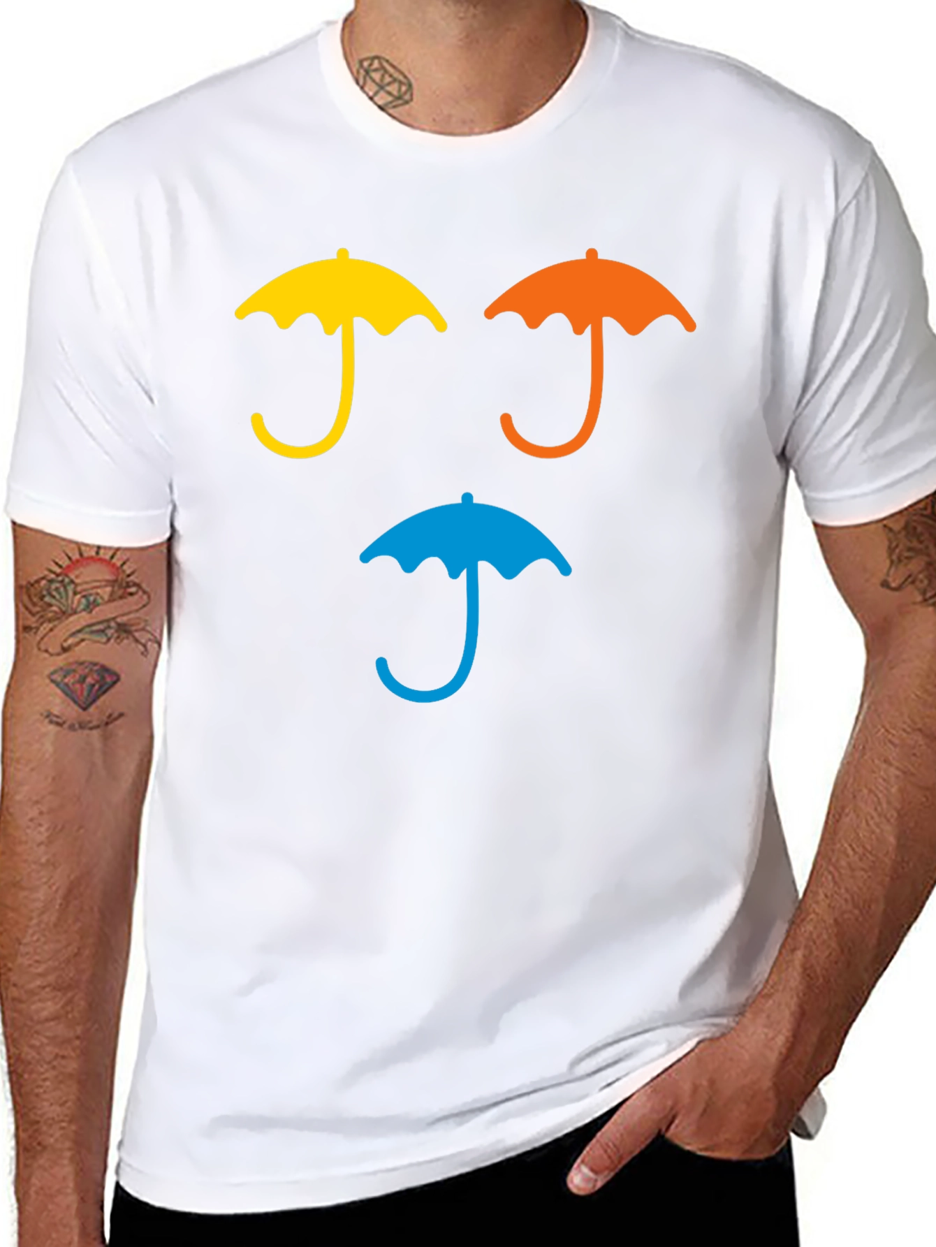 Black Umbrella Graphic T-Shirt - Casual Wear view 8