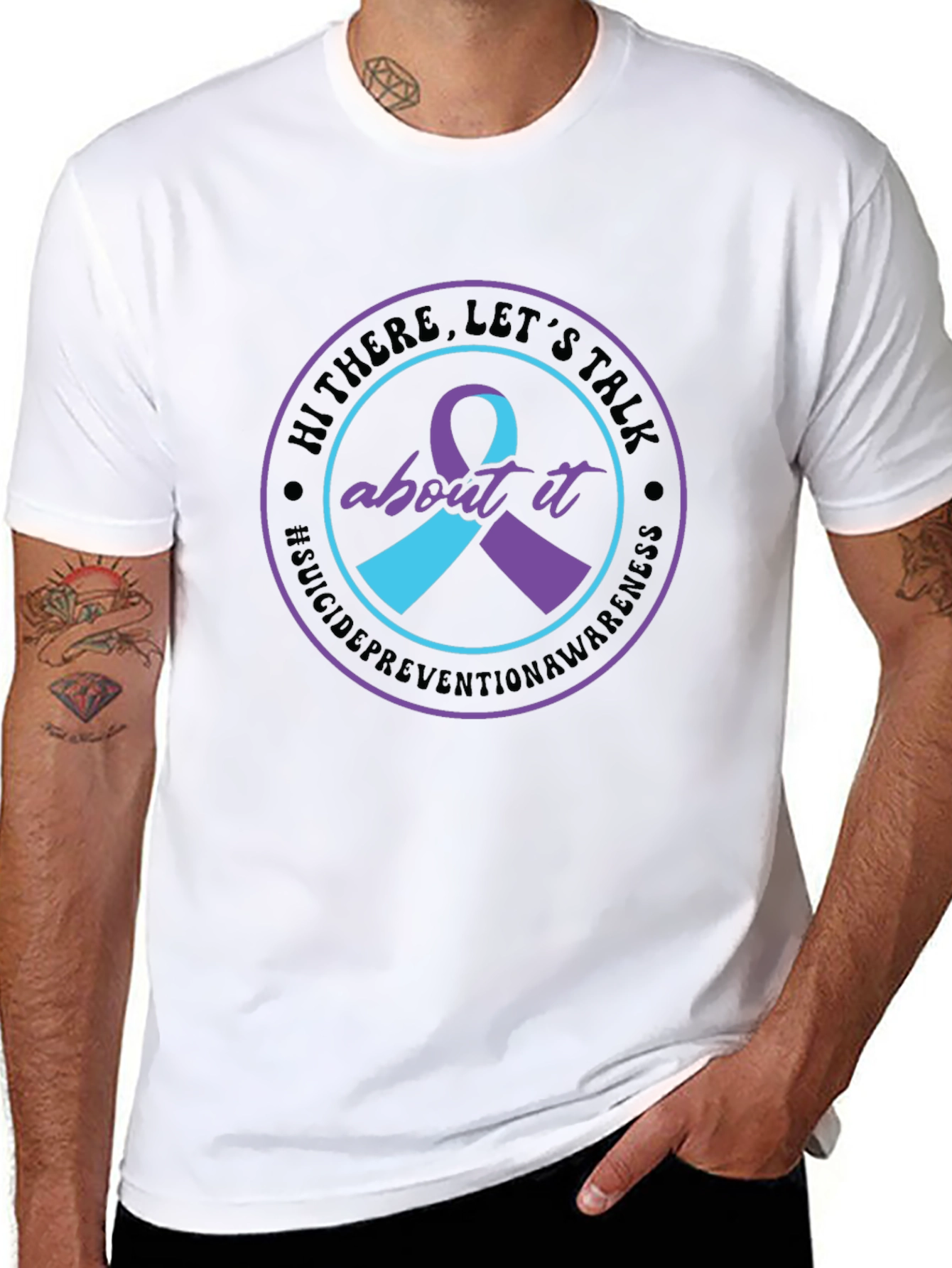 Black Suicide Prevention Awareness T-Shirt view 8