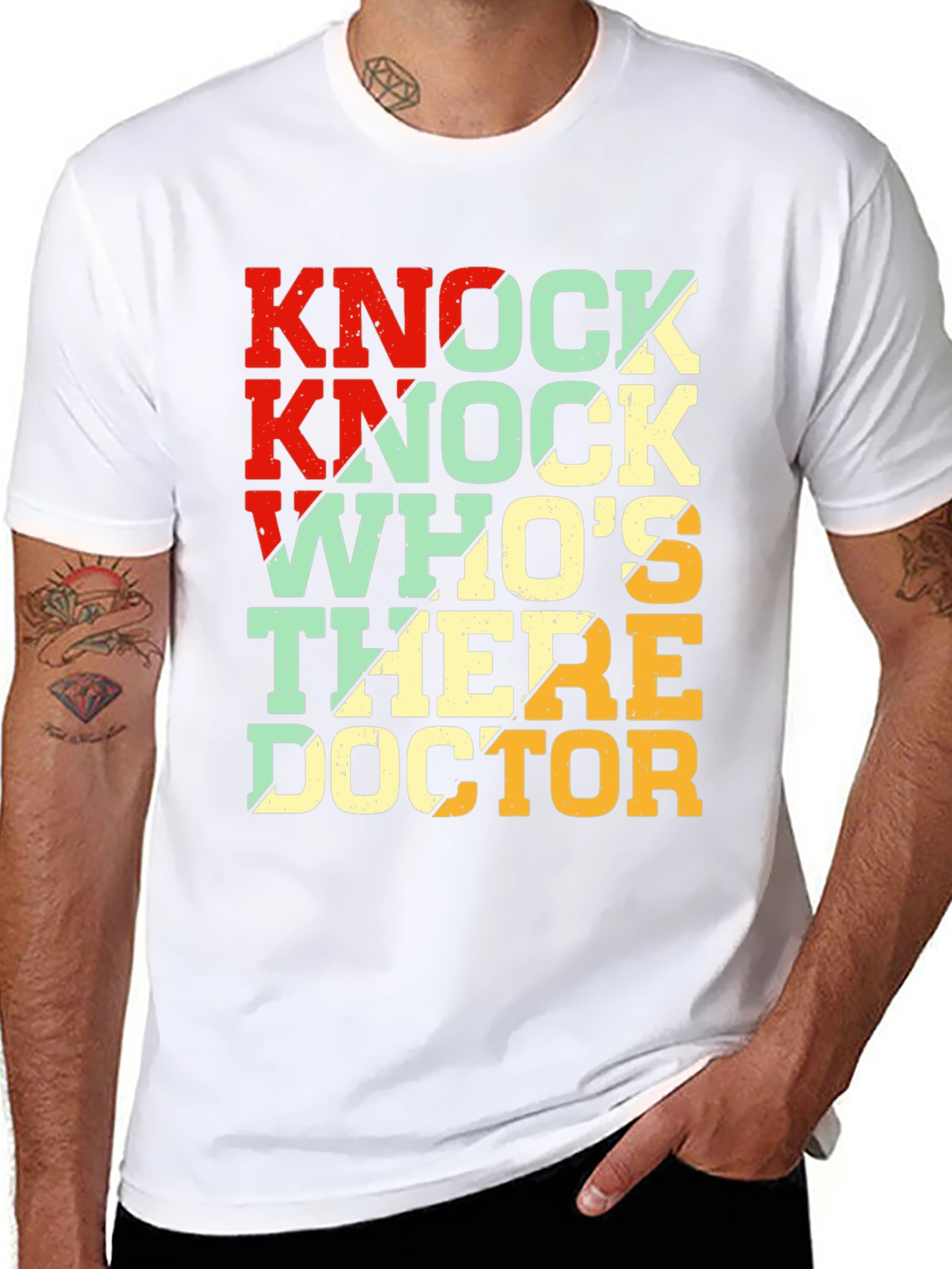 Black Knock Knock Doctor T-Shirt - Funny Humor Tee view 8
