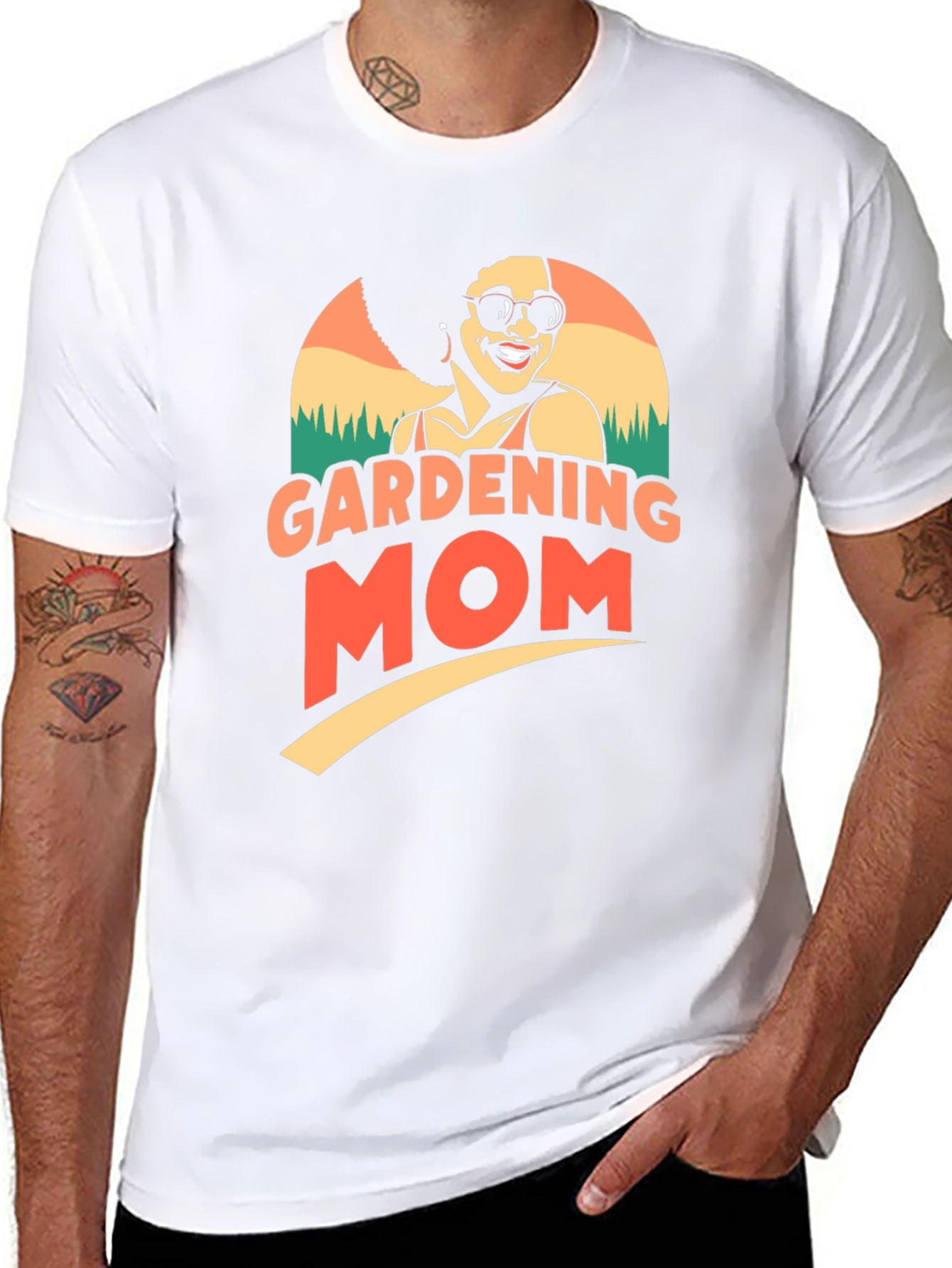Black Gardening Mom T-Shirt view 8