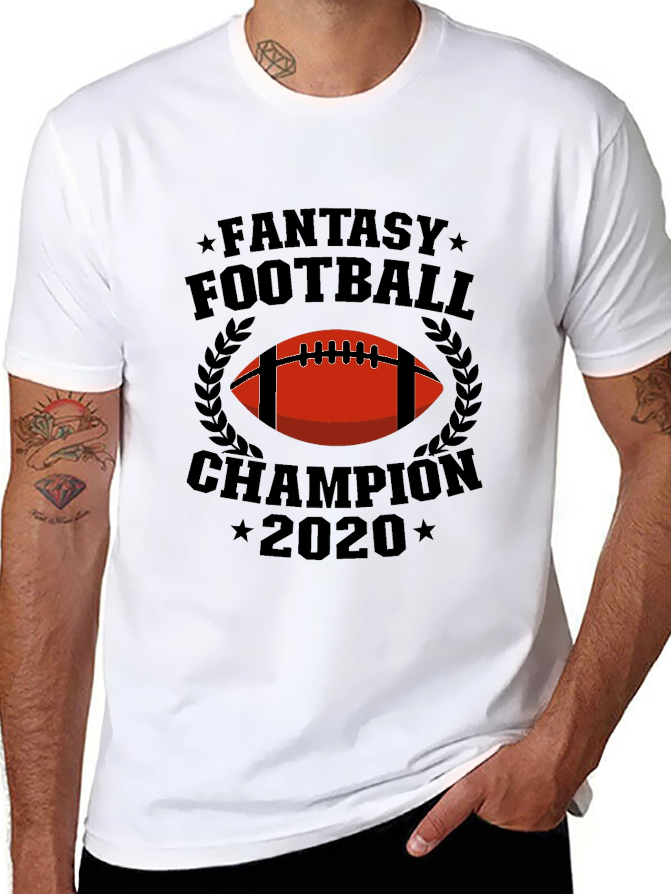 Black Fantasy Football Champion 2020 Graphic Tee view 8